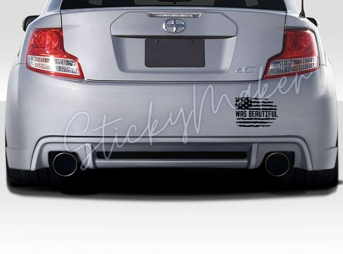 America Was Beautiful Vinyl Decal – Minimalist Statement Sticker for Cars, Laptops & More | Anti Trump Bumper Sticker