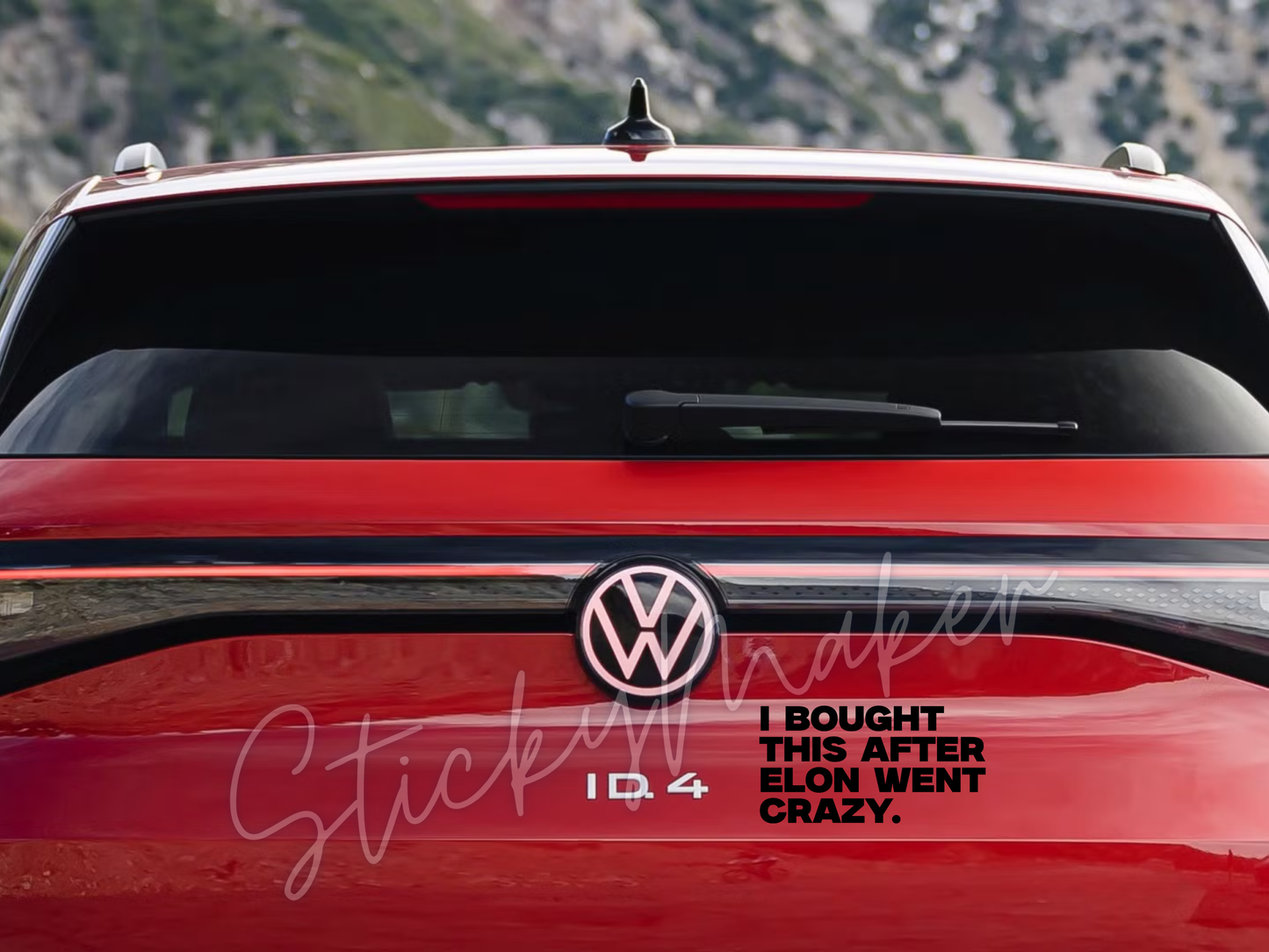 I Bought this after Elon Went Crazy Vinyl Decal | Bumper Sticker | Anti Elon Tesla | I Bought this before Elon went Crazy Funny Humor EV