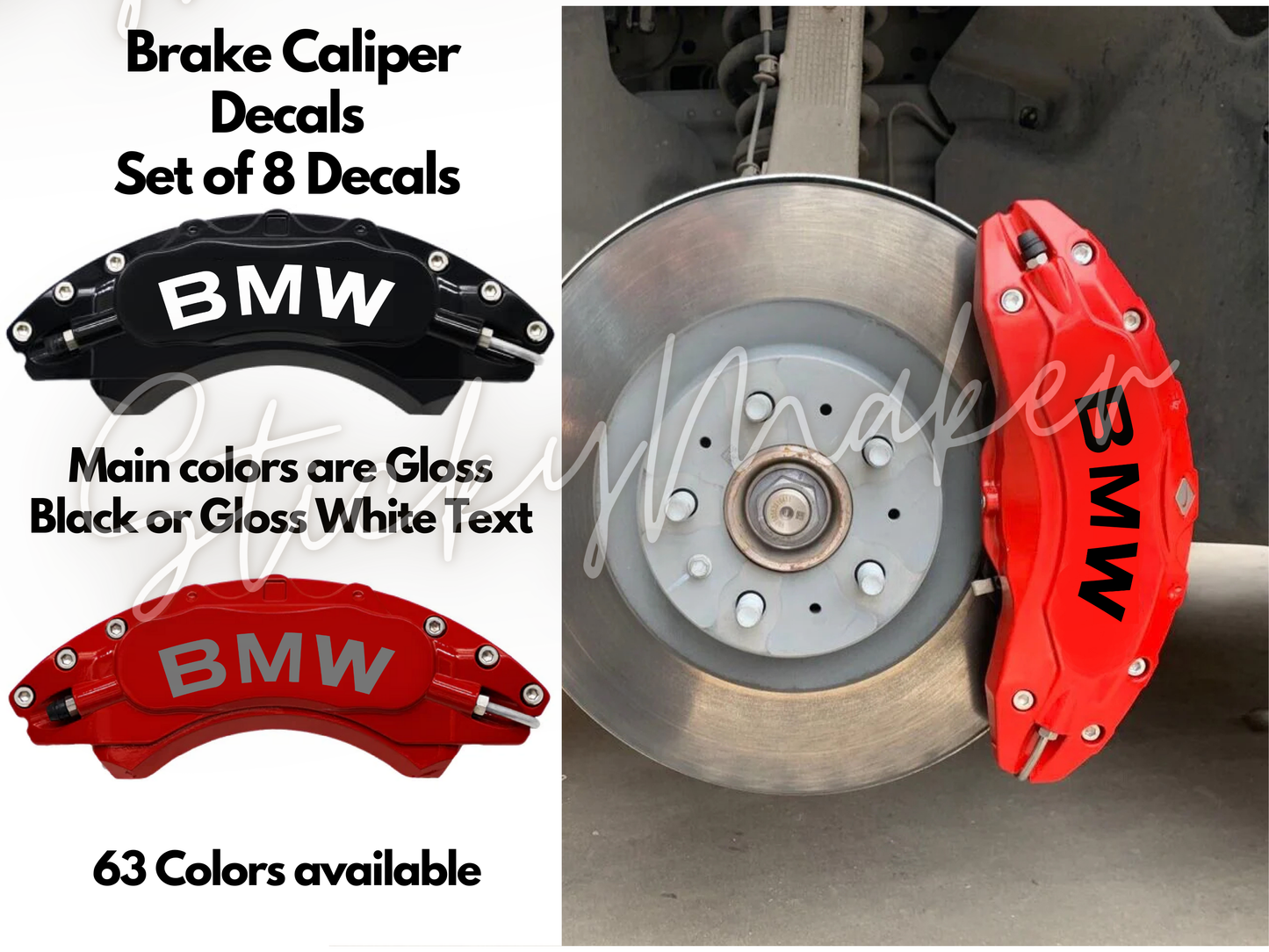 12x BMW Brake Caliper Decals | Replacement Brake Stickers BMW Power