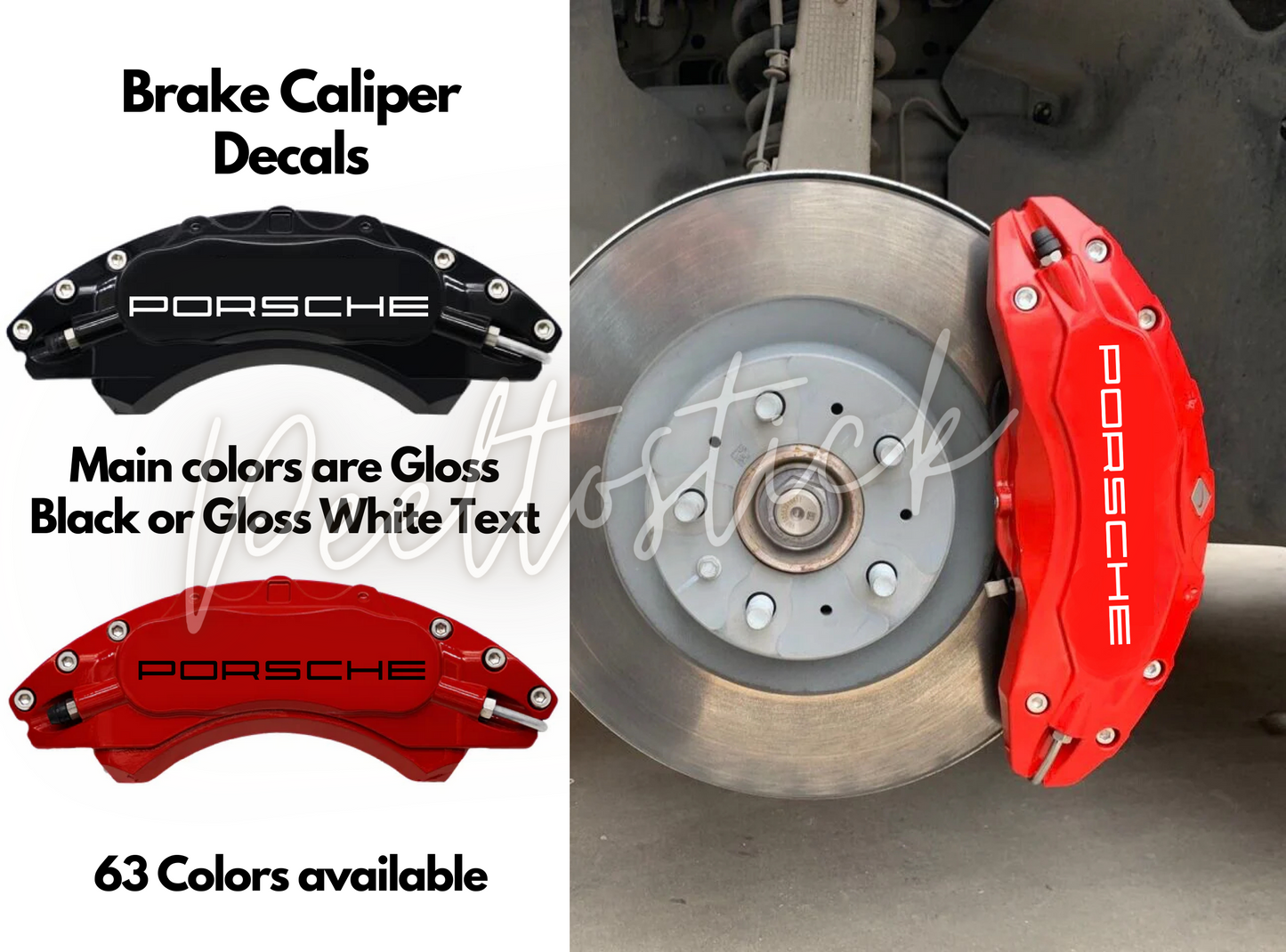 8x Porsche Brake Caliper Decals | Replacement Brake Stickers Porsche | 4 Sizes - Sticky Maker