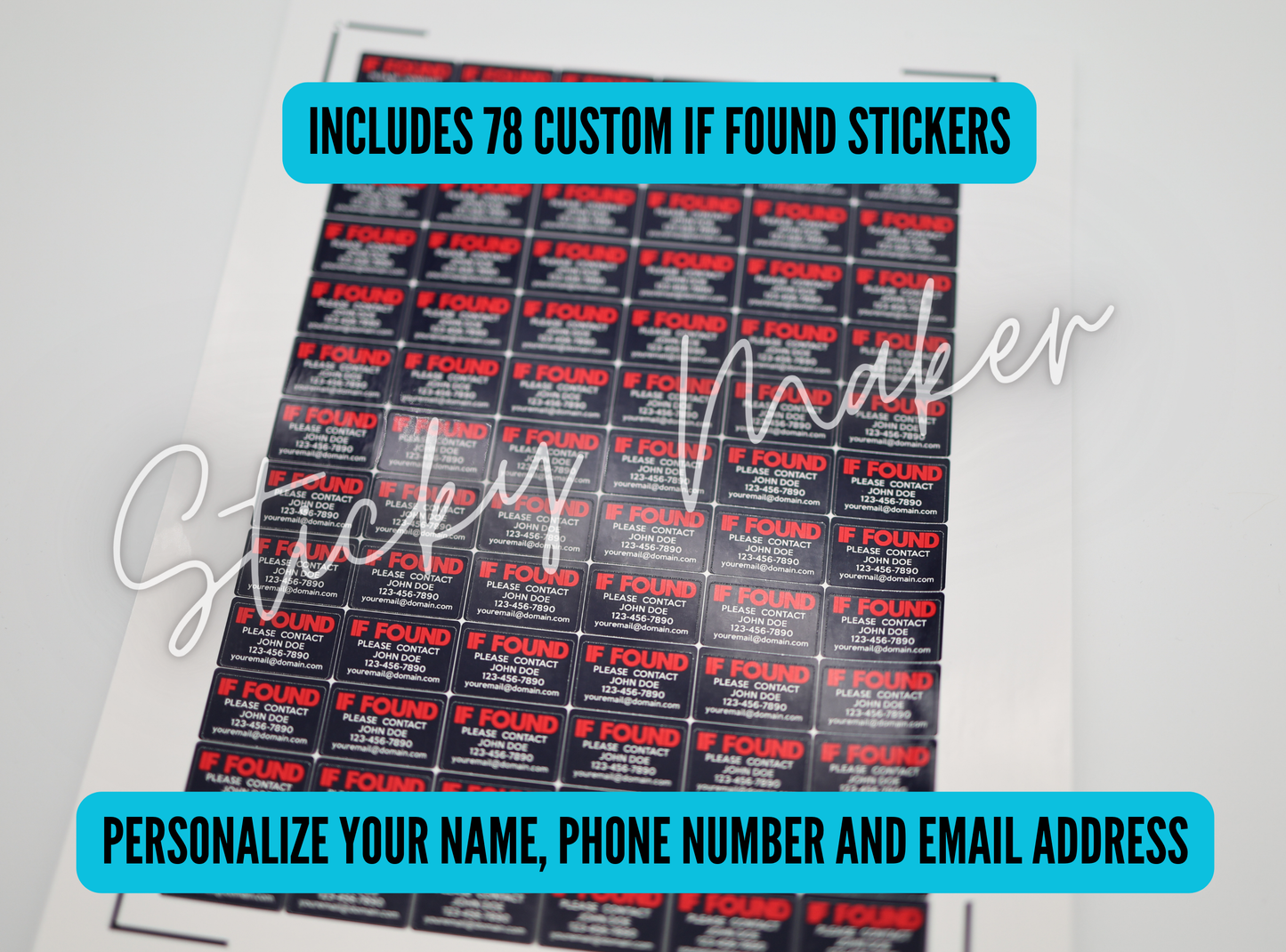 If Found, Please Return To Stickers – Personalized for Your Peace of Mind!