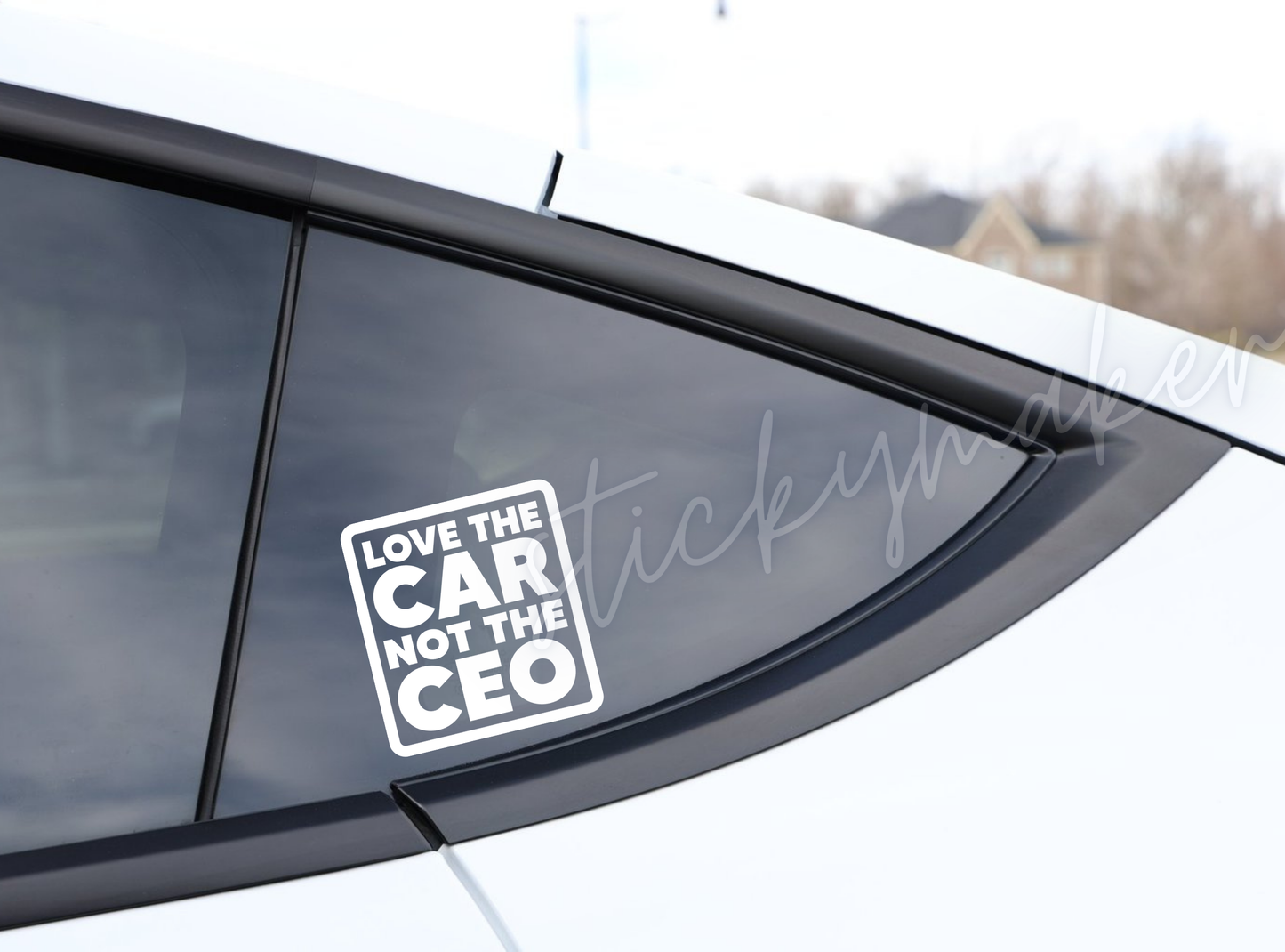 Love the Car, Not the CEO Vinyl Decal | Bumper Sticker | Anti Elon Tesla | High Quality Waterproof UV Resistant | 63 Color Choices