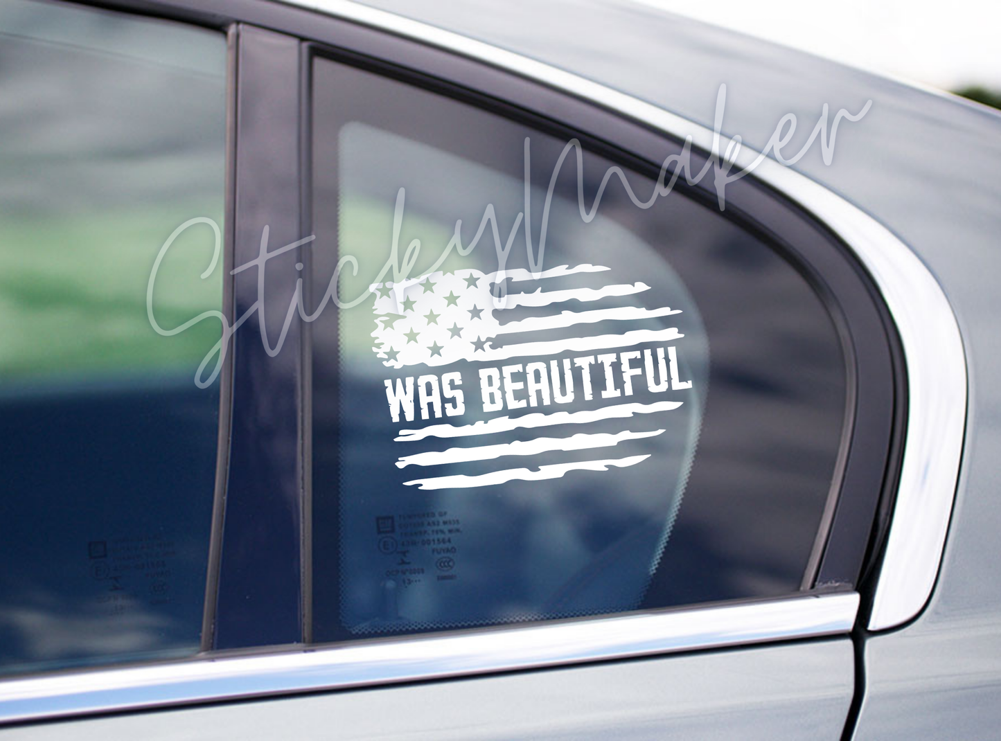 America Was Beautiful Vinyl Decal – Minimalist Statement Sticker for Cars, Laptops & More | Anti Trump Bumper Sticker