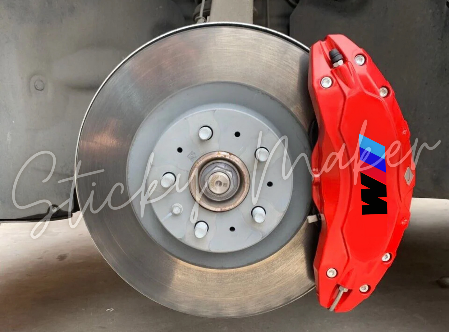 6x BMW 4 Color Brake Caliper Decals | Replacement Brake Stickers BMW Power | 4 Sizes - Sticky Maker