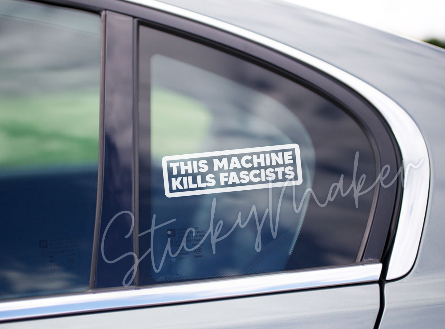 This Machine Kills Fascists Vinyl Decal – Anti-Fascism Stickers | Political Protest Decal | Weatherproof Bumper Sticker | Sticker