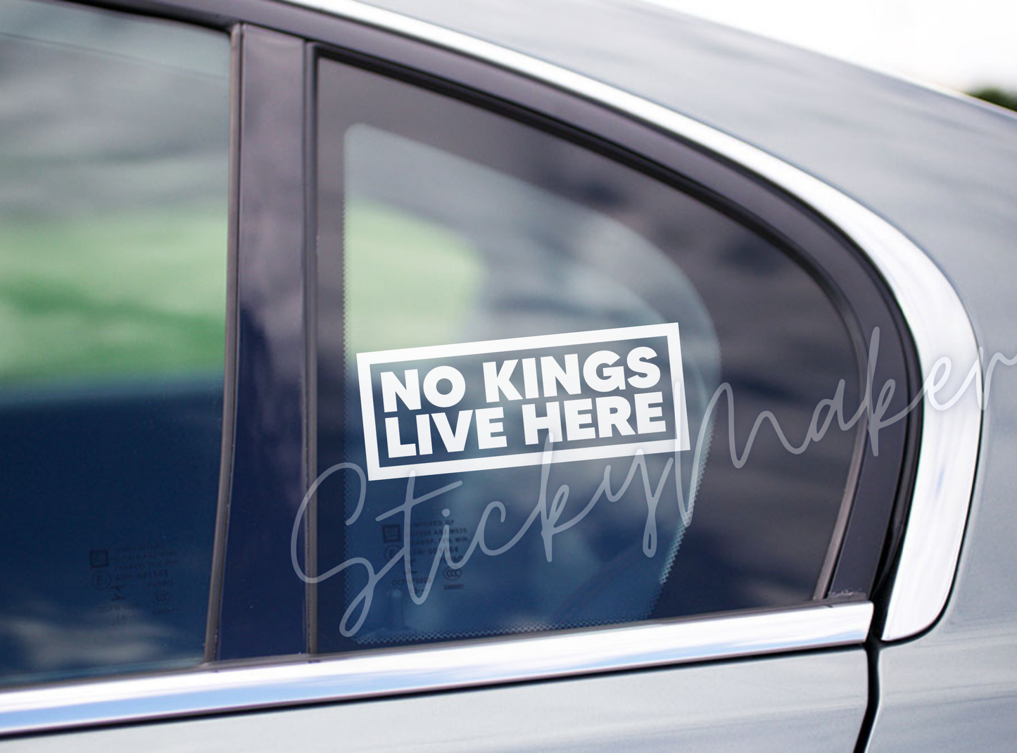 No Kings Live Here Vinyl Decal – Anti-Trump Sticker | No Kings | Weatherproof Bumper Sticker | Sticker Vinyl Decal Anti Trump Donald Trump