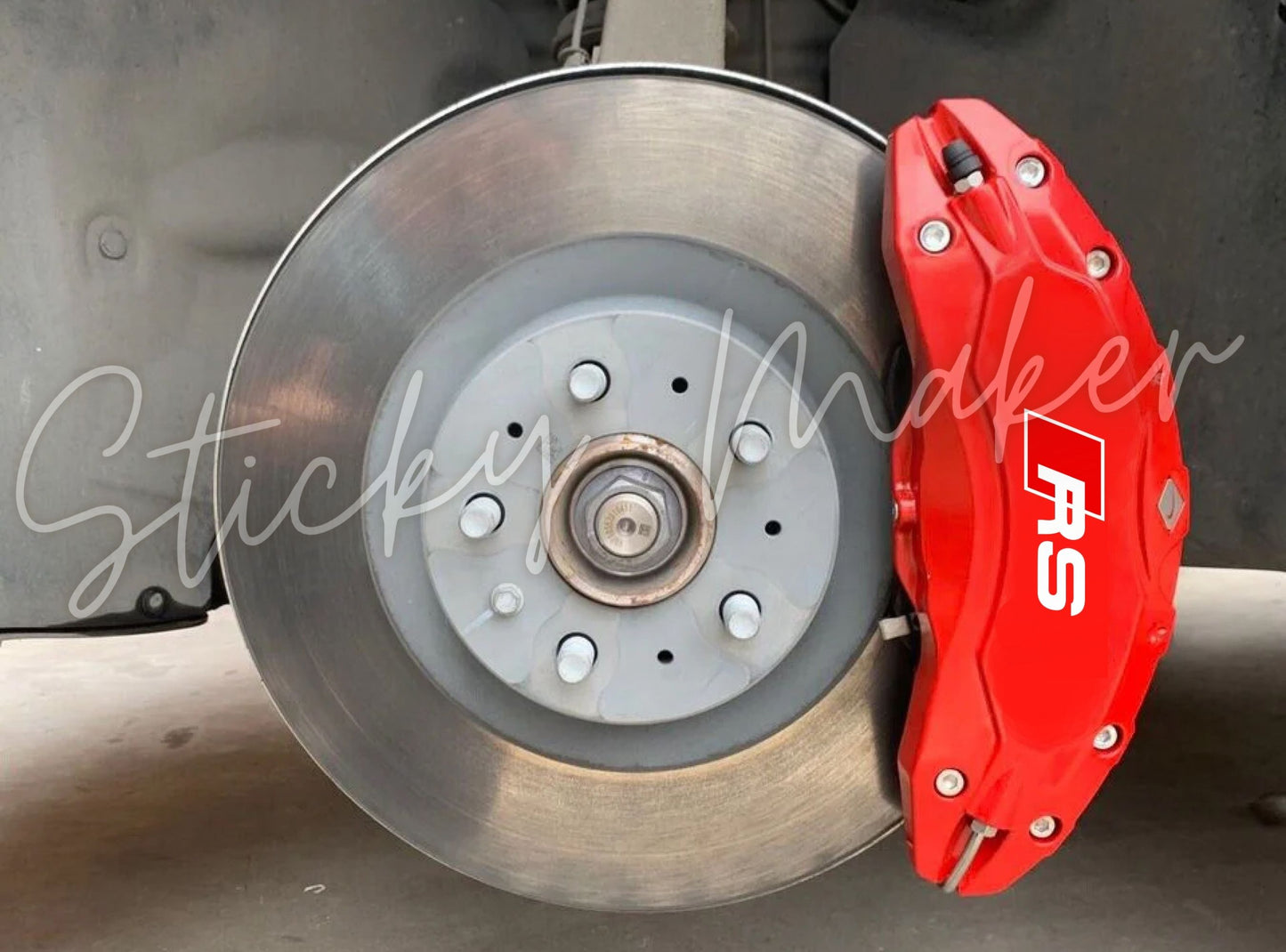 6x Audi RS Brake Caliper Decals Vinyl | Audi Quattro RS Caliper Stickers Brakes - Sticky Maker