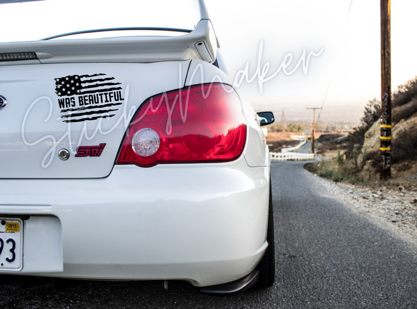 America Was Beautiful Vinyl Decal – Minimalist Statement Sticker for Cars, Laptops & More | Anti Trump Bumper Sticker