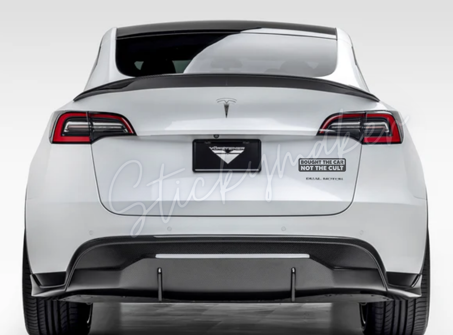 Bought the Car not the Cult Vinyl Decal | Bumper Sticker | Anti Elon Tesla | High Quality Waterproof UV Resistant | 63 Color Choices