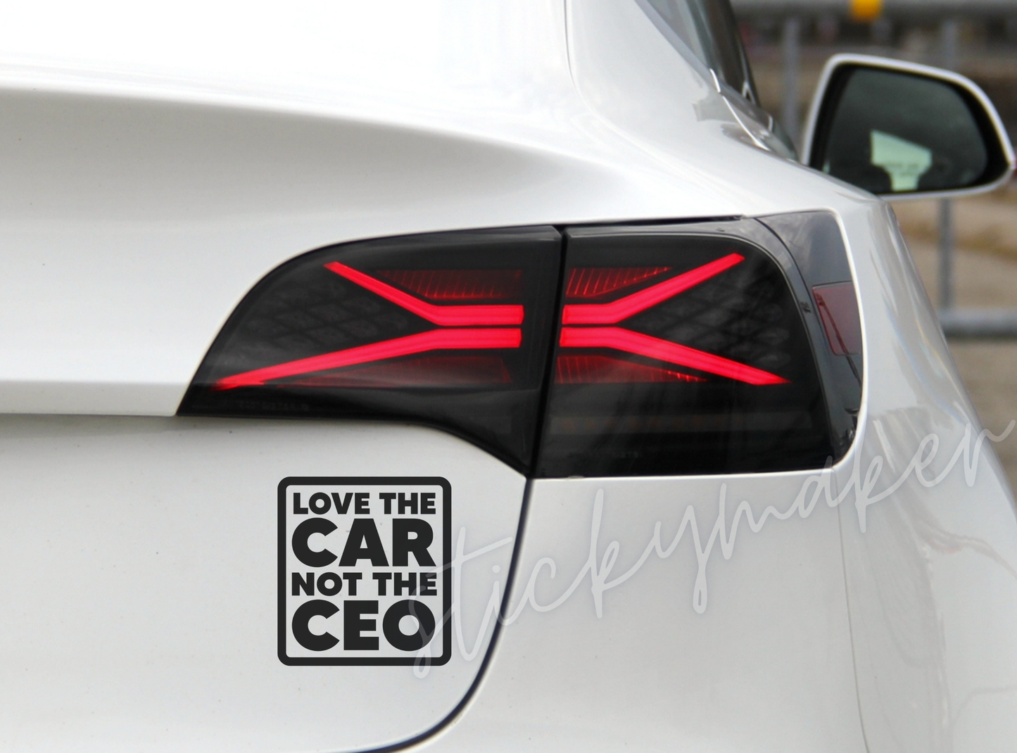 Love the Car, Not the CEO Vinyl Decal | Bumper Sticker | Anti Elon Tesla | High Quality Waterproof UV Resistant | 63 Color Choices