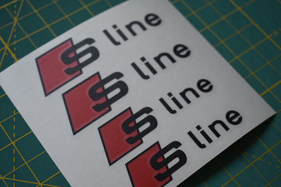 6x Audi SLine Brake Caliper Decals | Replacement Brake Stickers Audi Quattro S Line | 3 Sizes