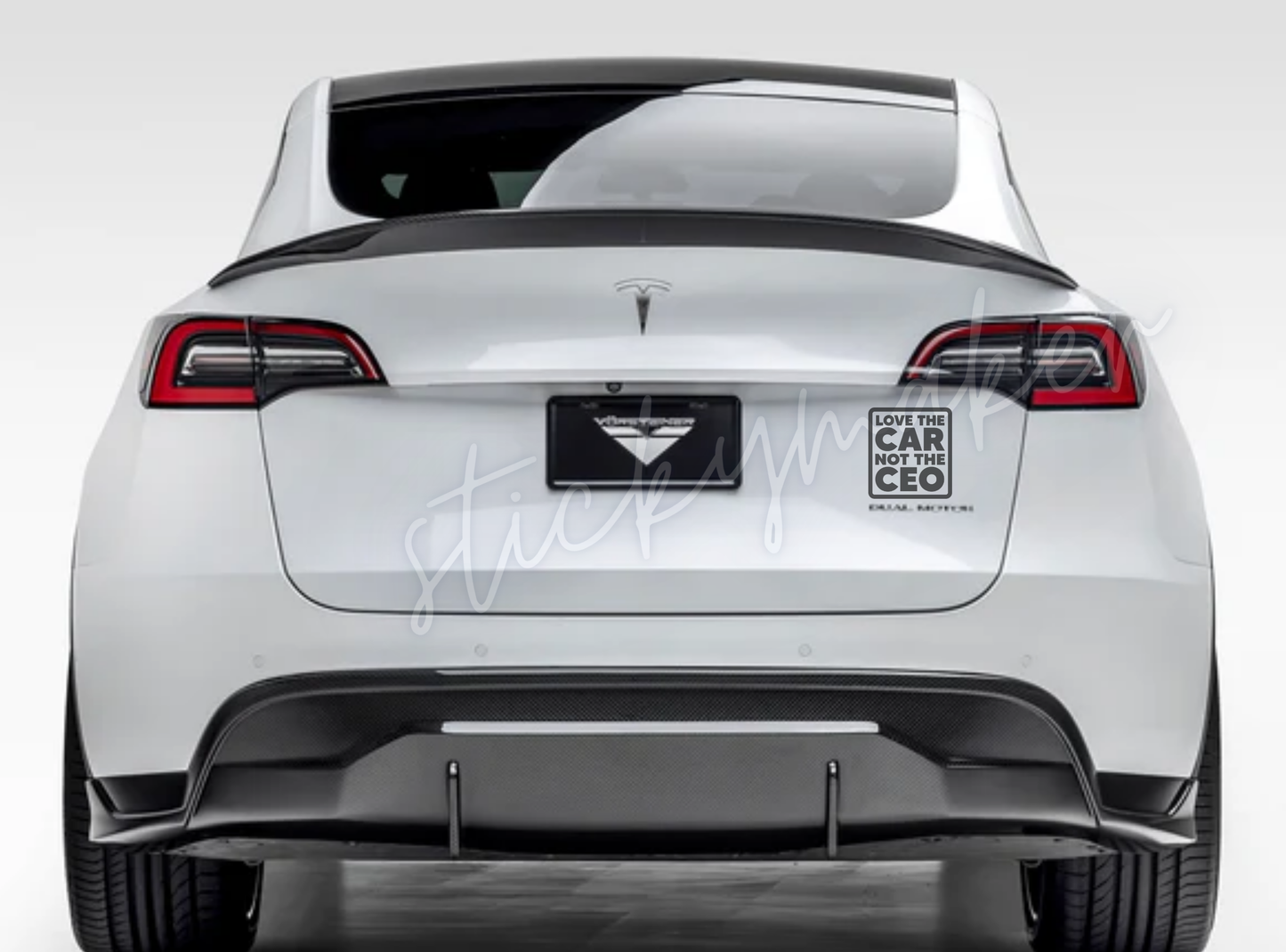 Love the Car, Not the CEO Vinyl Decal | Bumper Sticker | Anti Elon Tesla | High Quality Waterproof UV Resistant | 63 Color Choices