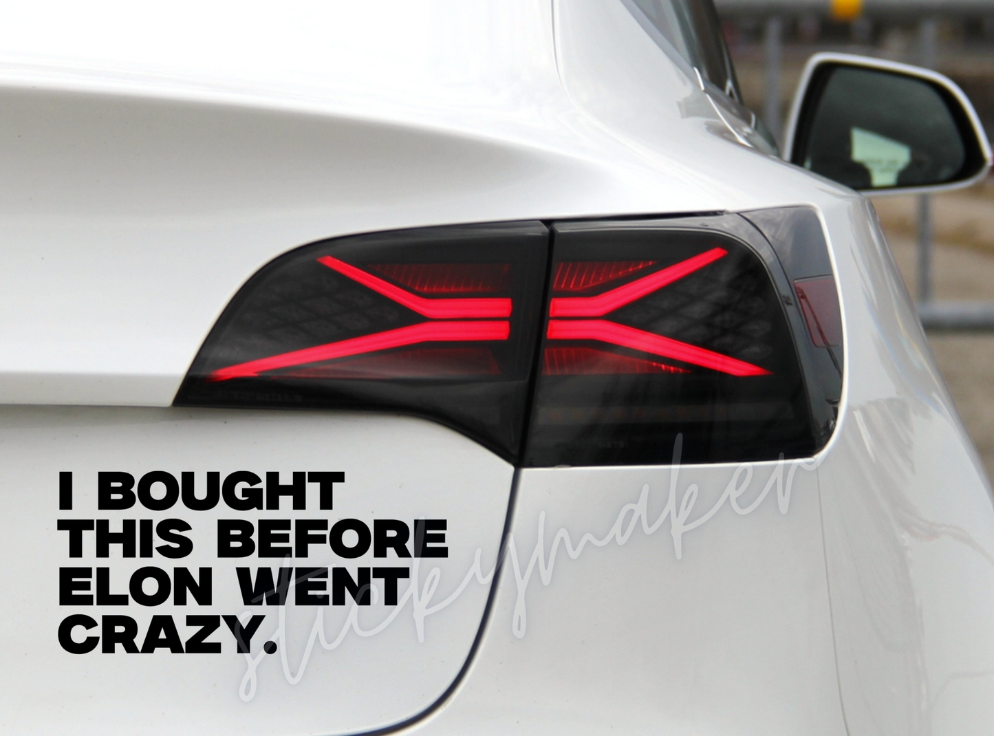 I Bought this Before Elon Went Crazy Vinyl Decal | Bumper Sticker | Anti Elon Tesla | I Bought this before I Knew Elon Was Crazy Funny Humor