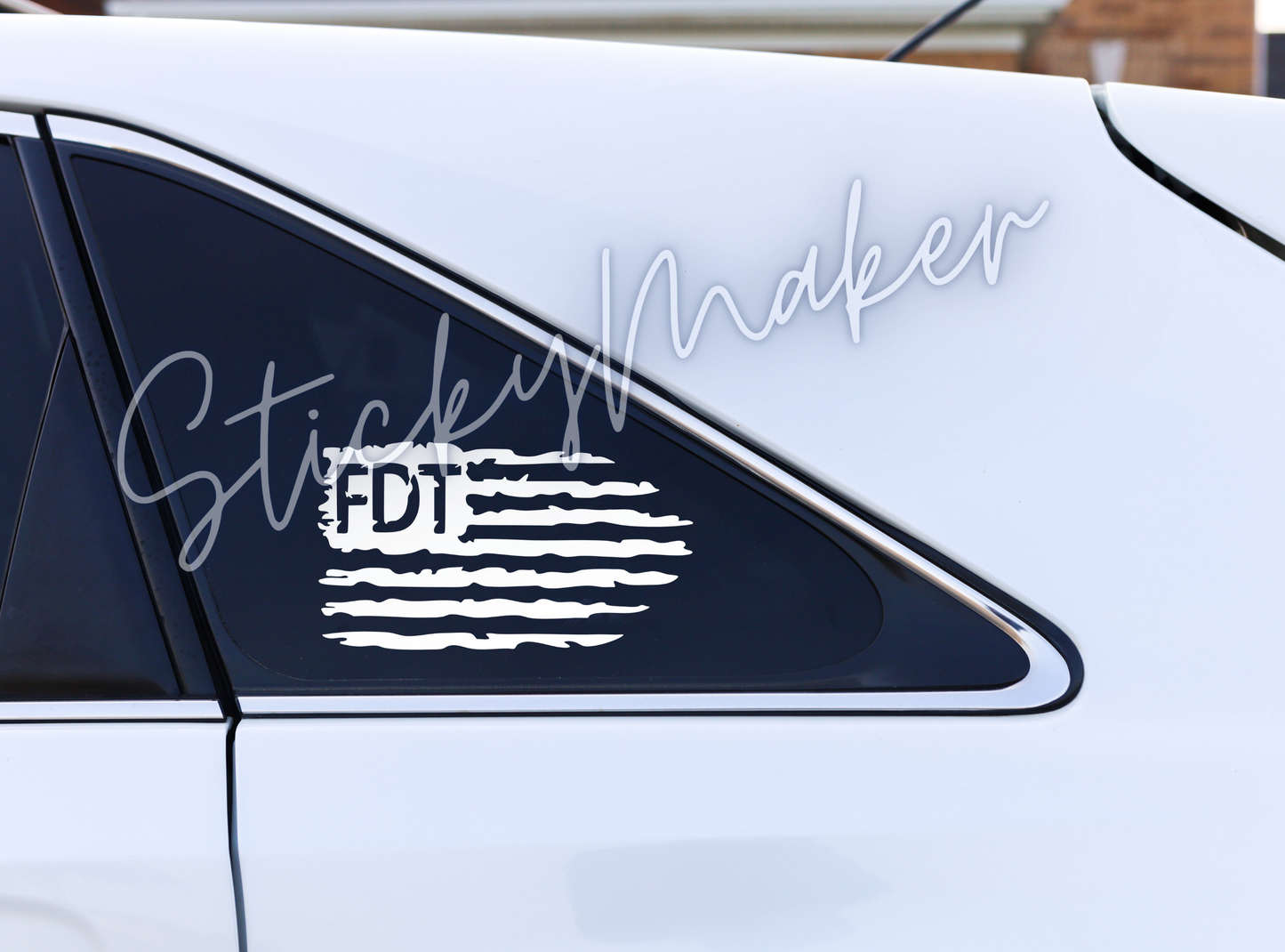 FDT Distressed Vinyl Decal – Anti-Trump Sticker | Weatherproof Bumper Sticker | Sticker Anti Trump Donald Trump USA Flag United States Flag
