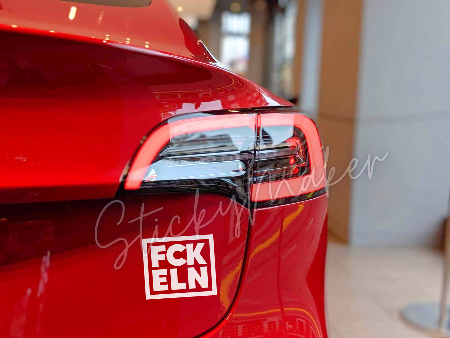 FCK ELN Vinyl Decal | Bumper Sticker | Anti Elon Tesla | High Quality Waterproof Fuck Elon | 63 Colors Anti-Elon Tesla