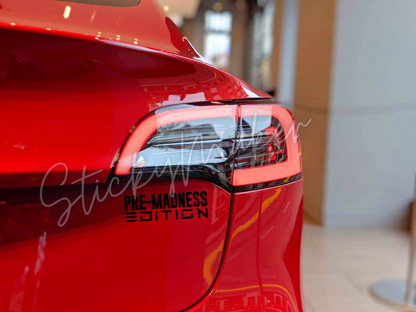 Pre-Madness Edition Vinyl Decal | Bumper Sticker | Anti Elon Tesla | Waterproof | Fuck Elon | 63 Colors Anti-Elon Tesla Pre Madness