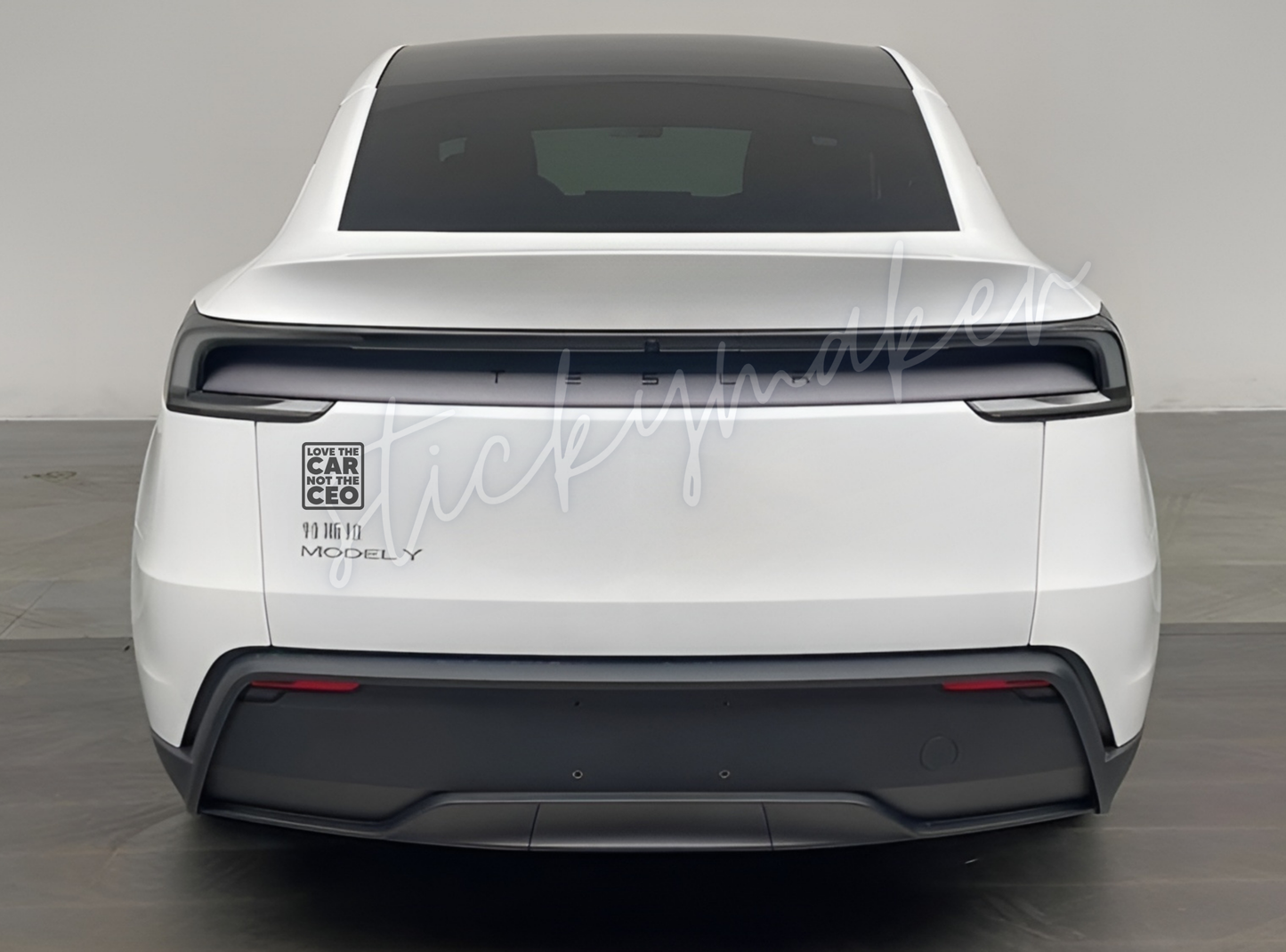 Love the Car, Not the CEO Vinyl Decal | Bumper Sticker | Anti Elon Tesla | High Quality Waterproof UV Resistant | 63 Color Choices