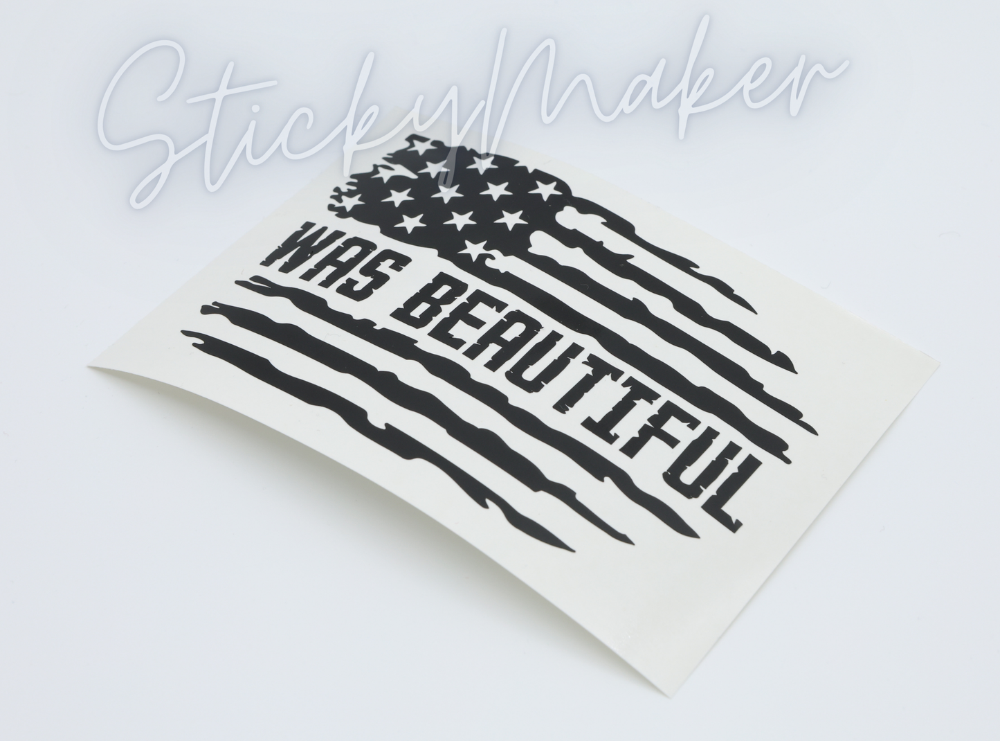 America Was Beautiful Vinyl Decal – Minimalist Statement Sticker for Cars, Laptops & More | Anti Trump Bumper Sticker