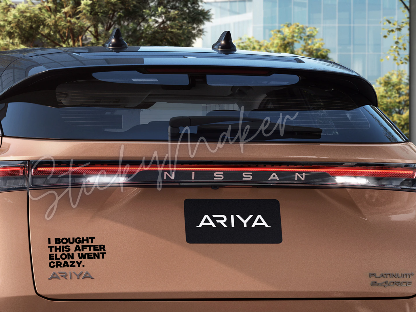 I Bought this after Elon Went Crazy Vinyl Decal | Bumper Sticker | Anti Elon Tesla | I Bought this before Elon went Crazy Funny Humor EV