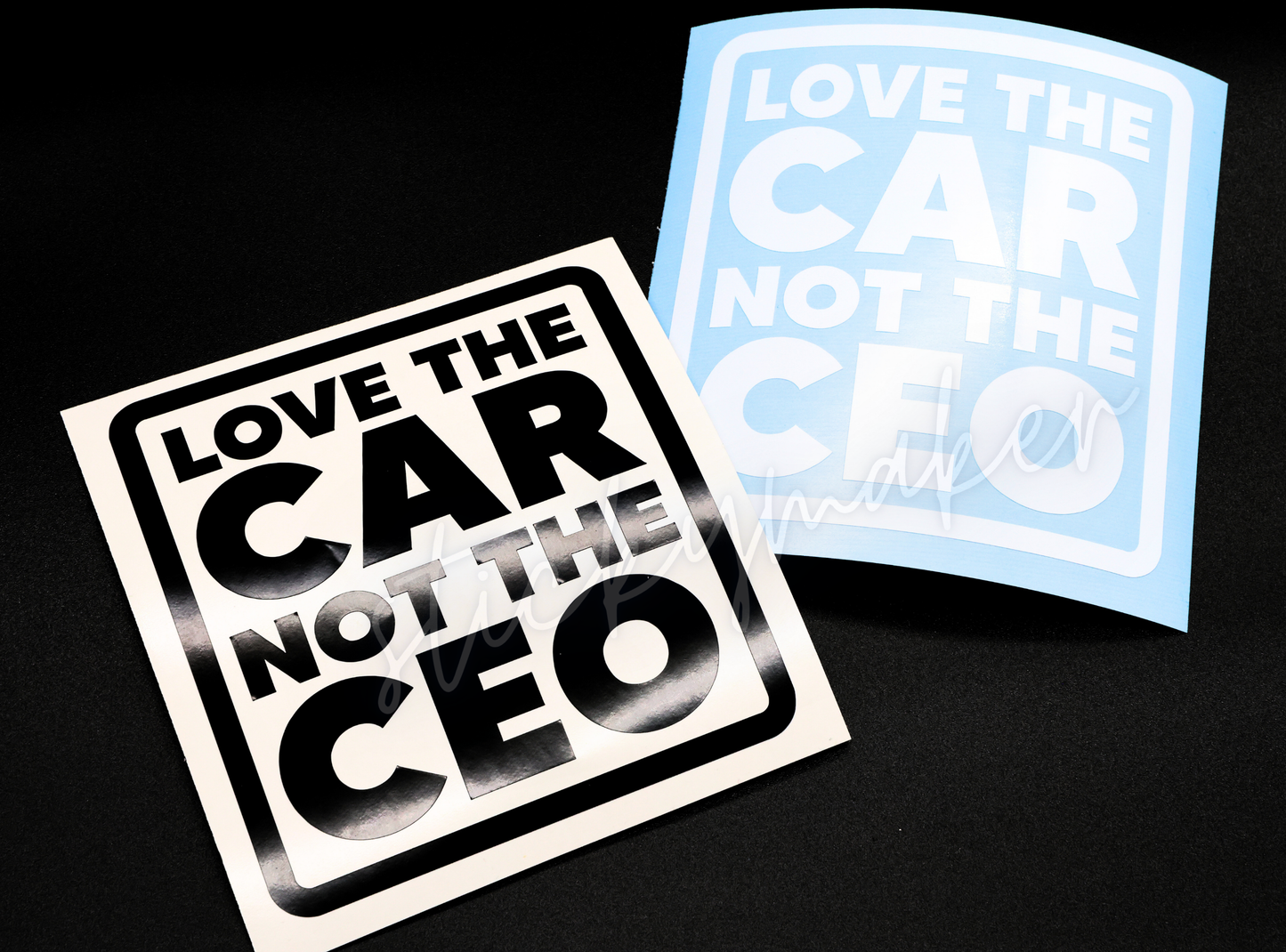 Love the Car, Not the CEO Vinyl Decal | Bumper Sticker | Anti Elon Tesla | High Quality Waterproof UV Resistant | 63 Color Choices