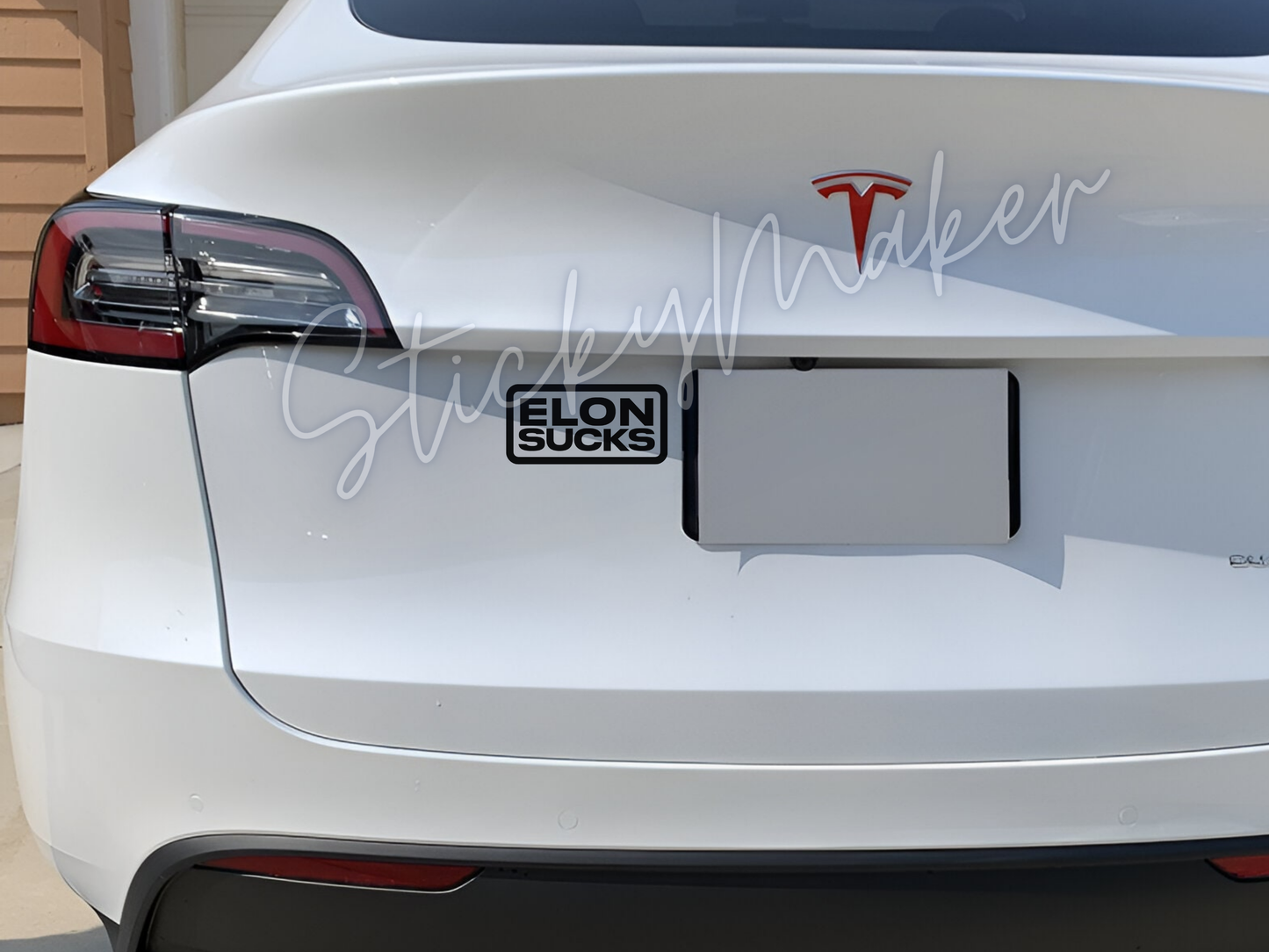 Set of 2: Elon Sucks Vinyl Decal | Bumper Sticker | Anti Elon Tesla | High Quality Waterproof UV Resistant | 63 Color Choices
