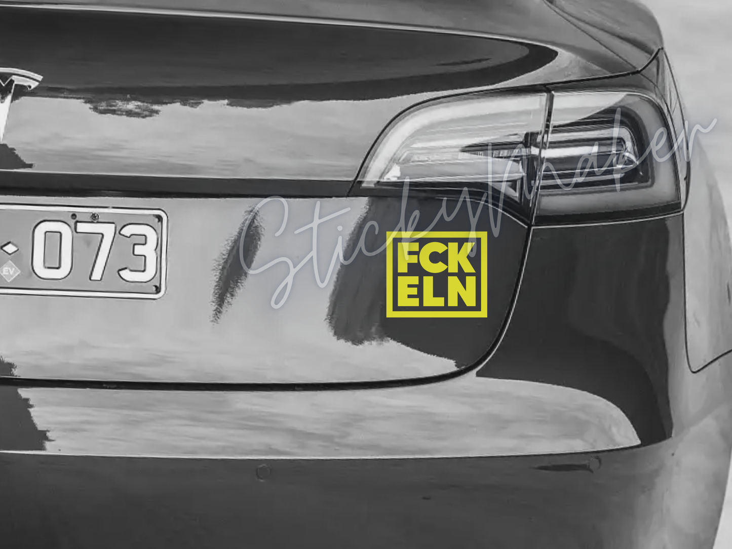 FCK ELN Vinyl Decal | Bumper Sticker | Anti Elon Tesla | High Quality Waterproof Fuck Elon | 63 Colors Anti-Elon Tesla