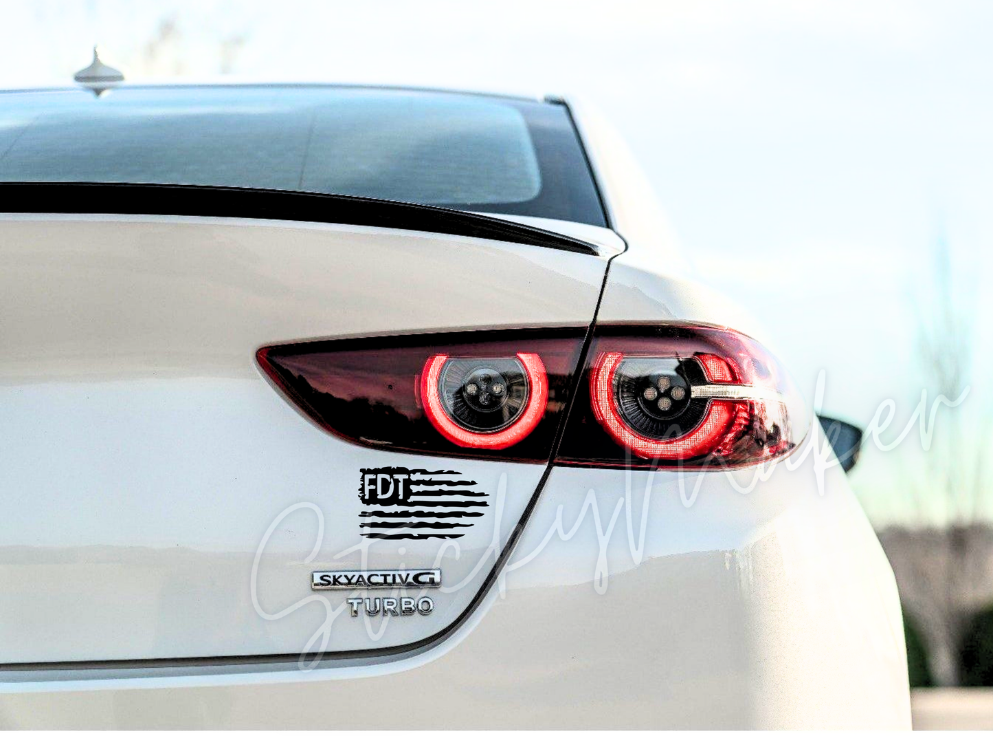 FDT Distressed Vinyl Decal – Anti-Trump Sticker | Weatherproof Bumper Sticker | Sticker Anti Trump Donald Trump USA Flag United States Flag