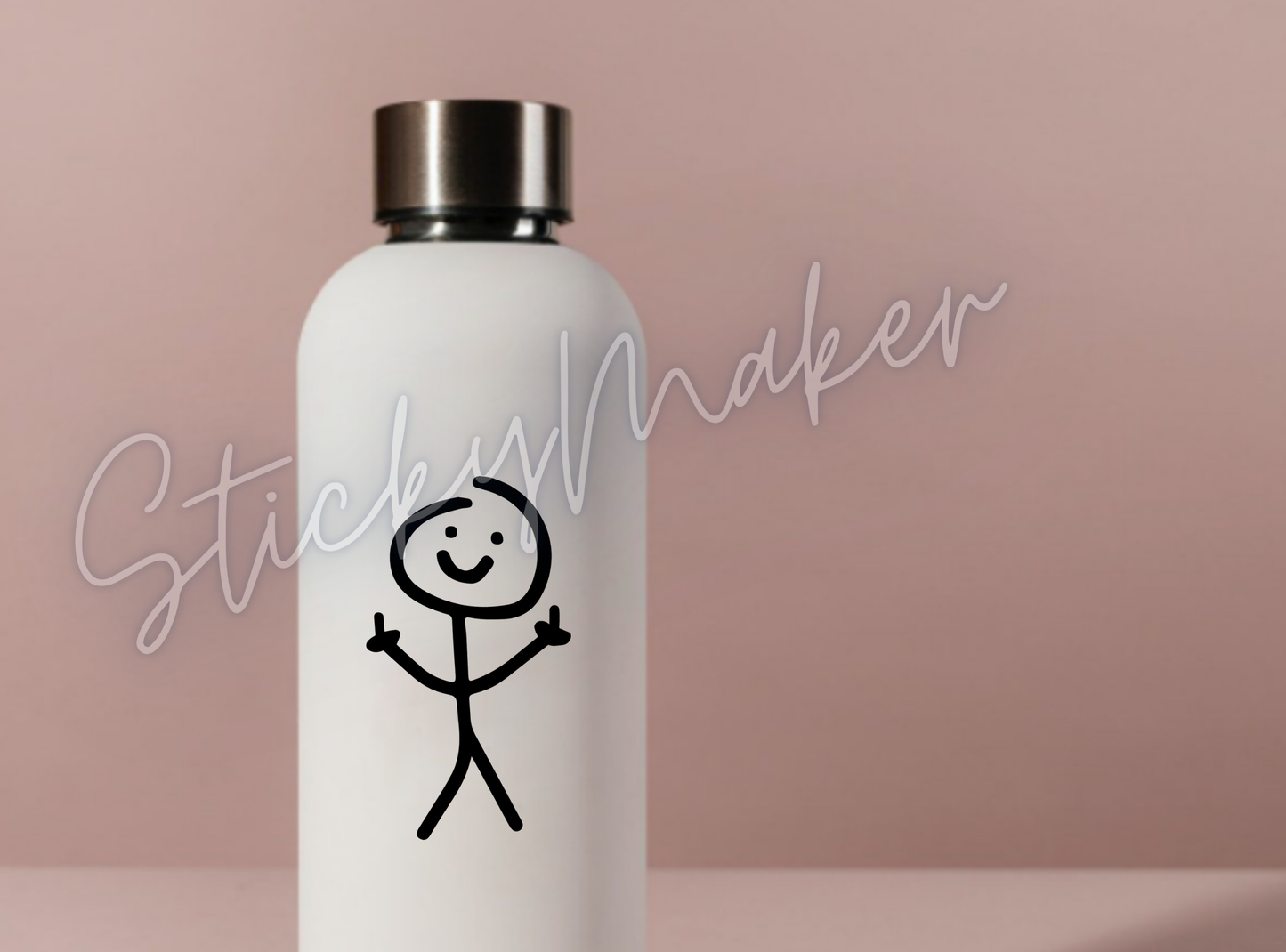 Set of 2: Middle Finger | Funny Meme Meme Middle Finger Stickman Holding Two Middle Fingers Decal Funny,  Bumper Sticker Vinyl Decal