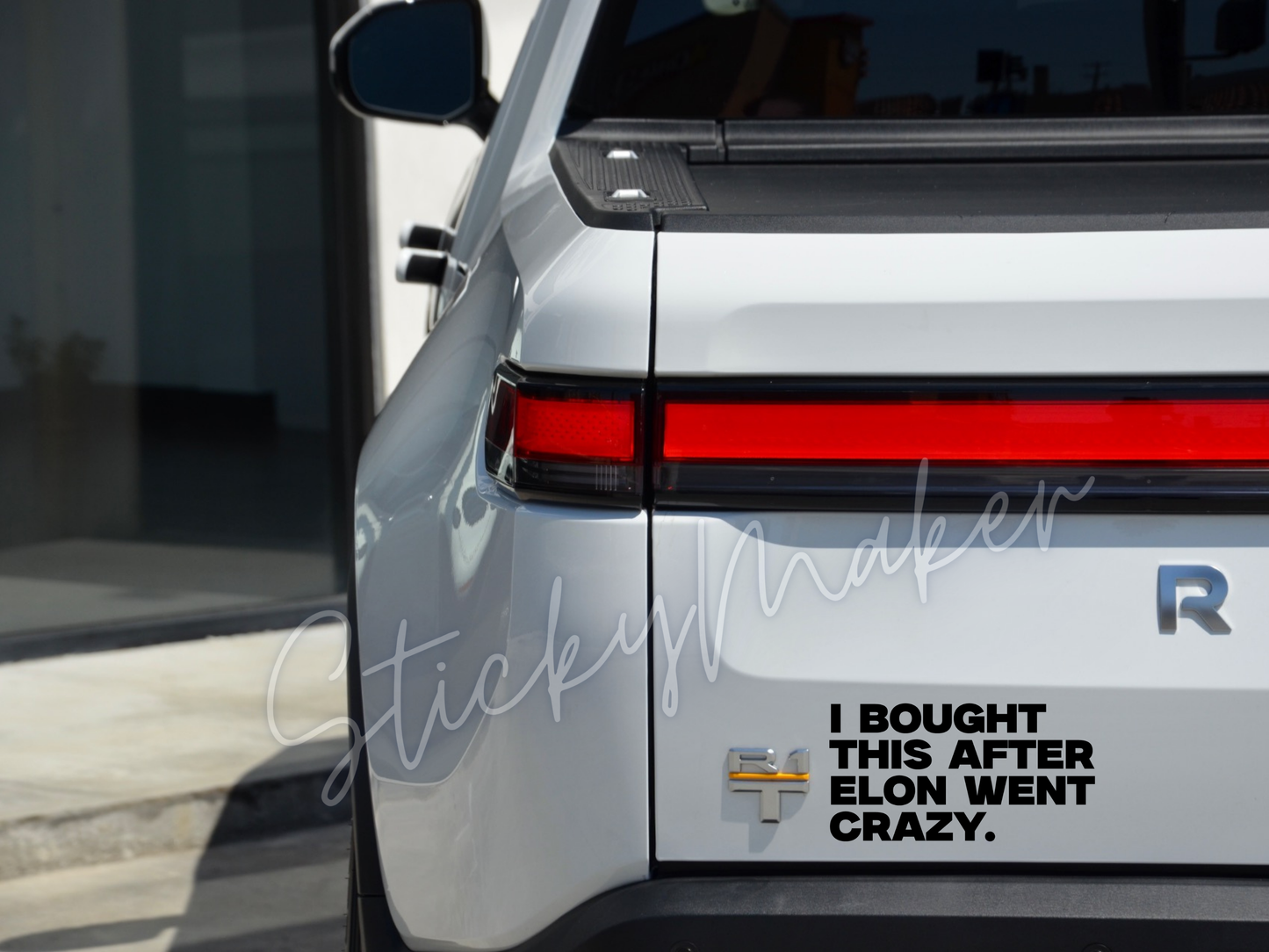 I Bought this after Elon Went Crazy Vinyl Decal | Bumper Sticker | Anti Elon Tesla | I Bought this before Elon went Crazy Funny Humor EV