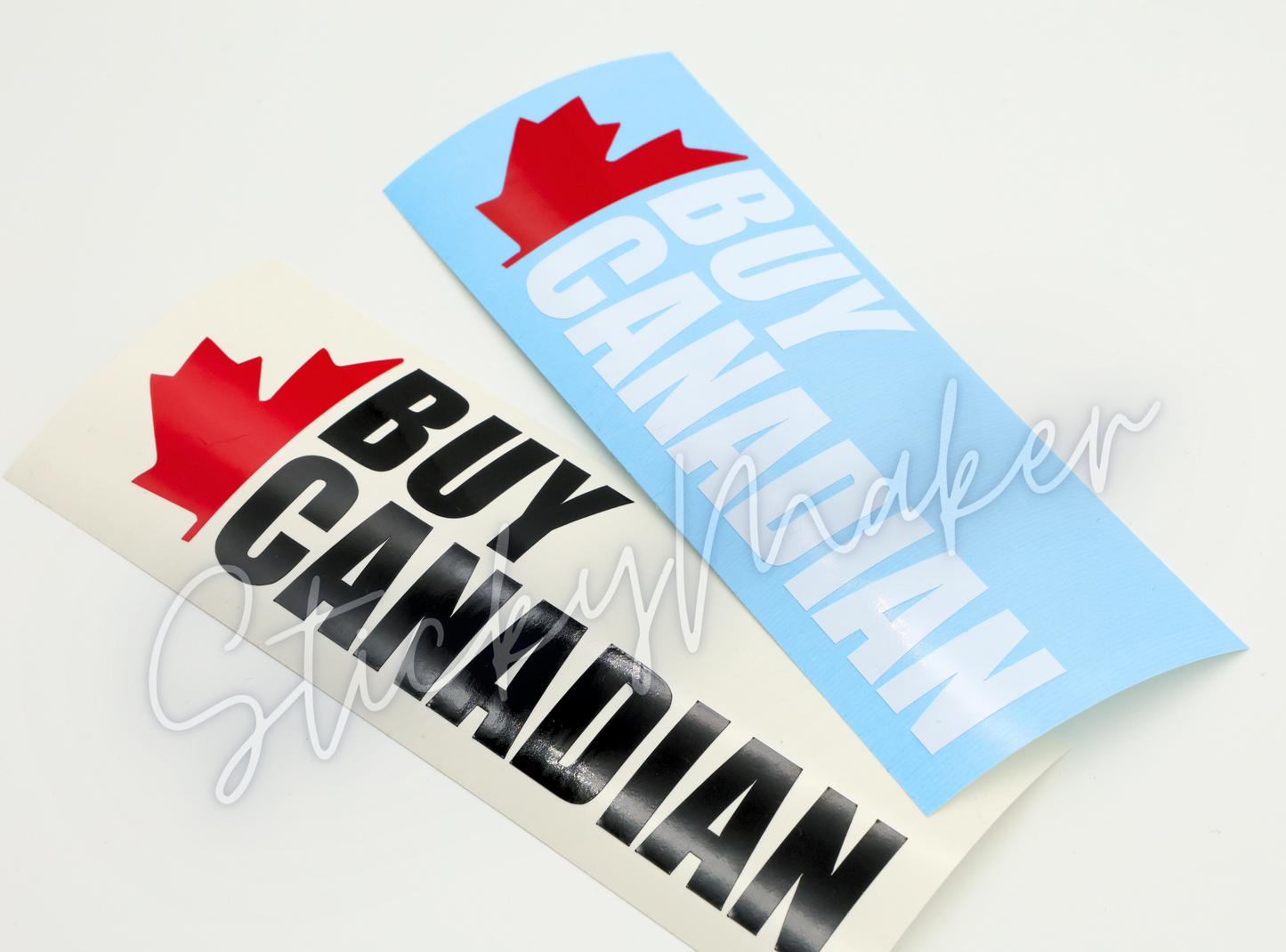 Buy Canadian Decal | Support Local & Beat the Tariffs | Canada Flag Canadian Buy Local Bumper Sticker Vinyl Decal Sticker