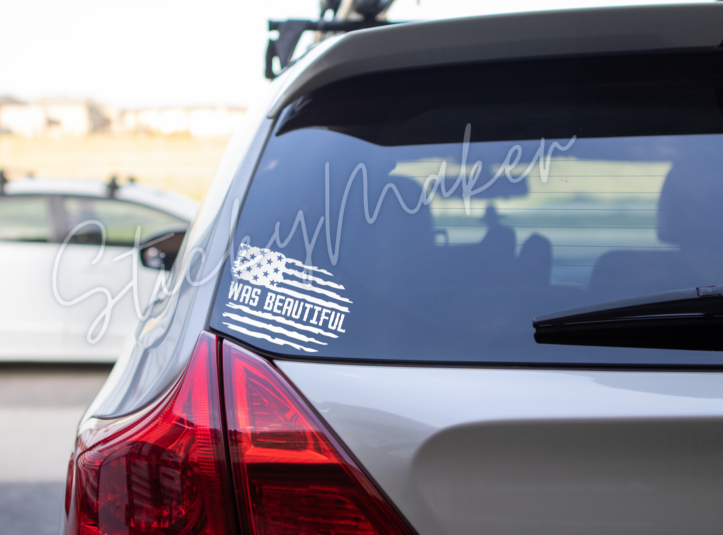 America Was Beautiful Vinyl Decal – Minimalist Statement Sticker for Cars, Laptops & More | Anti Trump Bumper Sticker