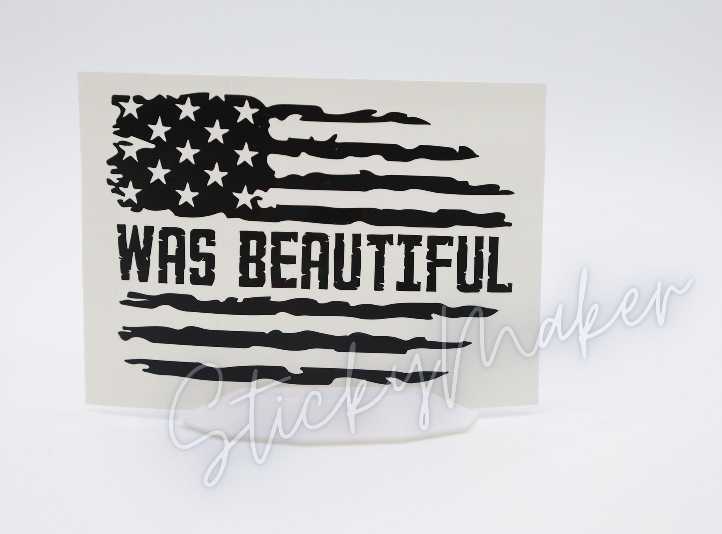 America Was Beautiful Vinyl Decal – Minimalist Statement Sticker for Cars, Laptops & More | Anti Trump Bumper Sticker