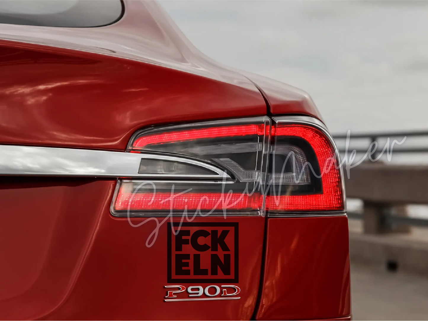 FCK ELN Vinyl Decal | Bumper Sticker | Anti Elon Tesla | High Quality Waterproof Fuck Elon | 63 Colors Anti-Elon Tesla