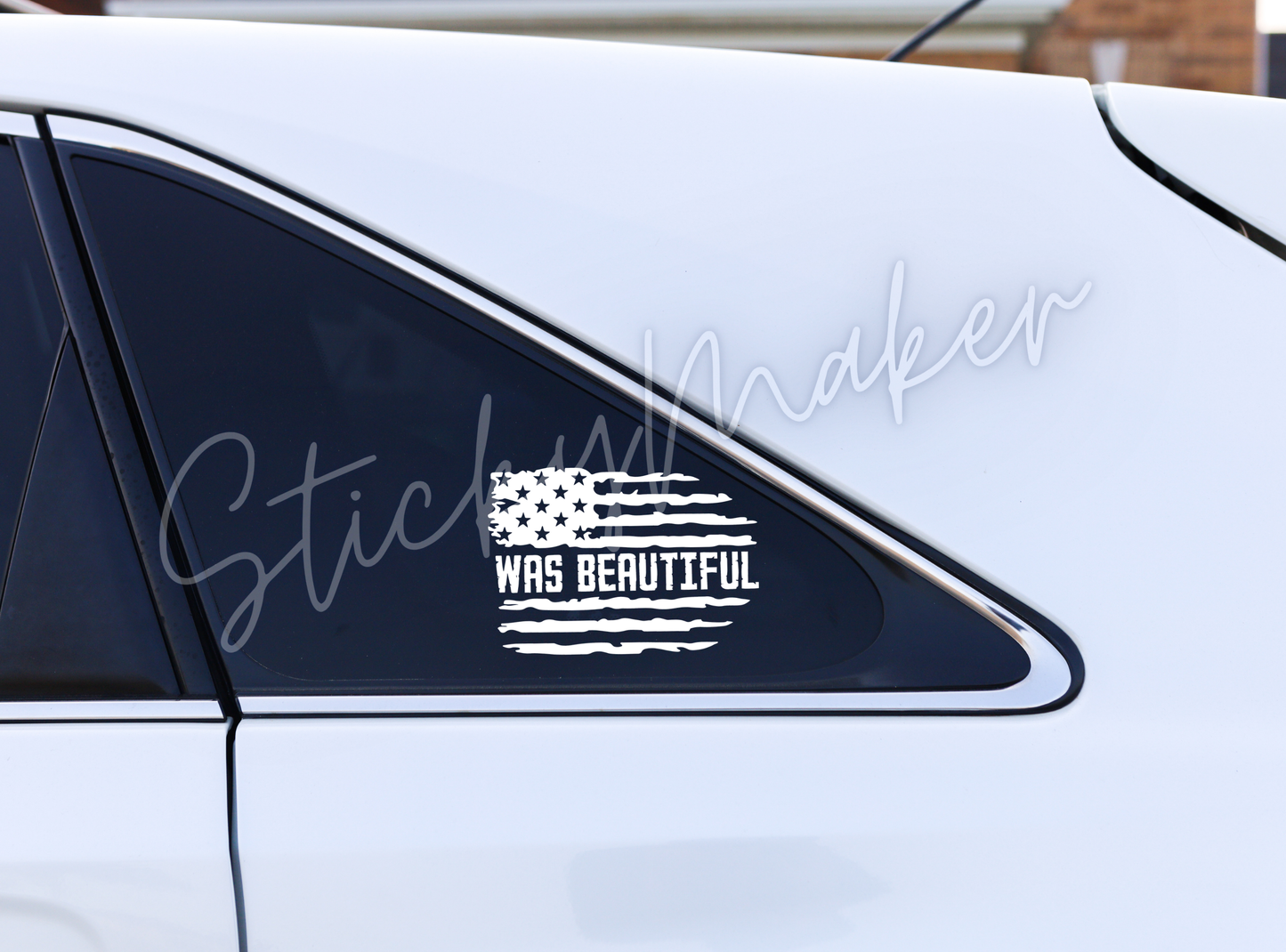 America Was Beautiful Vinyl Decal – Minimalist Statement Sticker for Cars, Laptops & More | Anti Trump Bumper Sticker