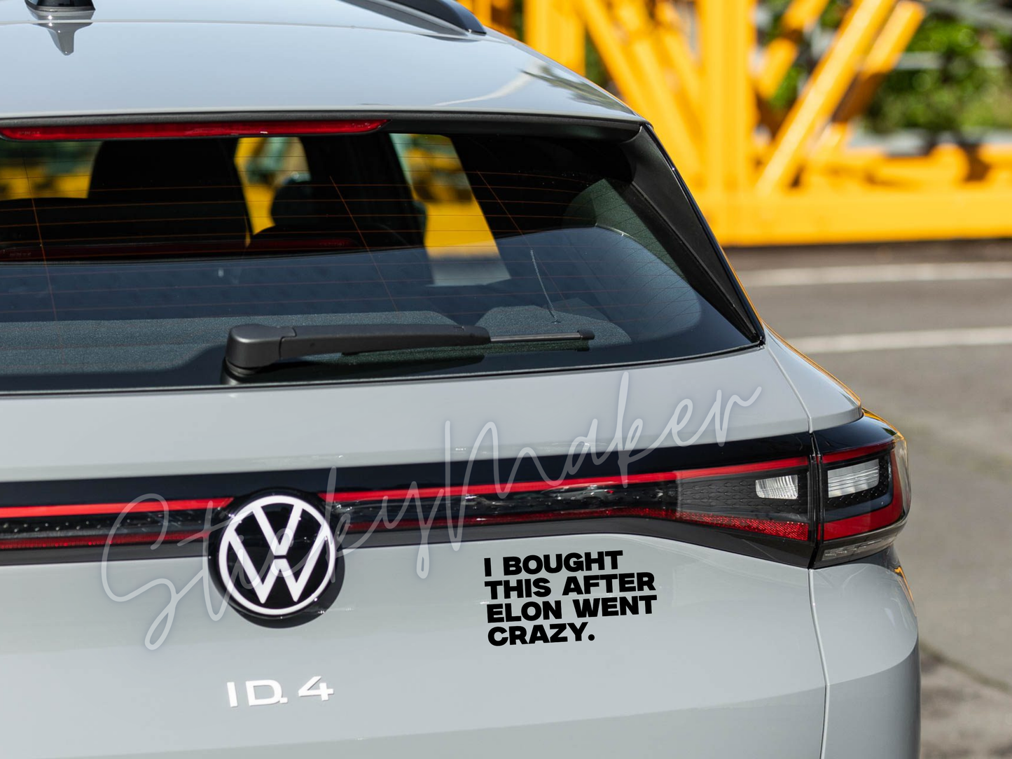 I Bought this after Elon Went Crazy Vinyl Decal | Bumper Sticker | Anti Elon Tesla | I Bought this before Elon went Crazy Funny Humor EV