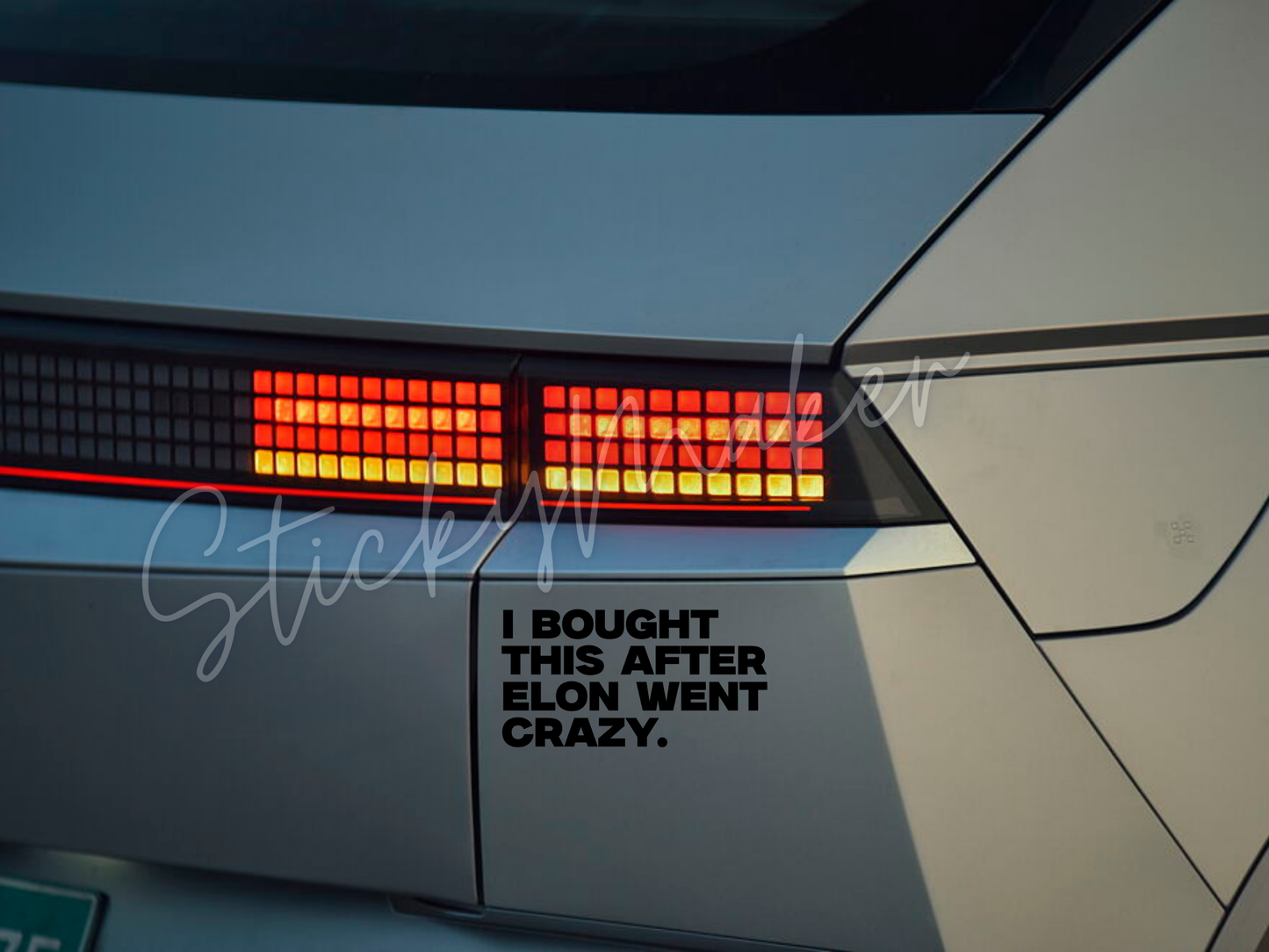I Bought this after Elon Went Crazy Vinyl Decal | Bumper Sticker | Anti Elon Tesla | I Bought this before Elon went Crazy Funny Humor EV