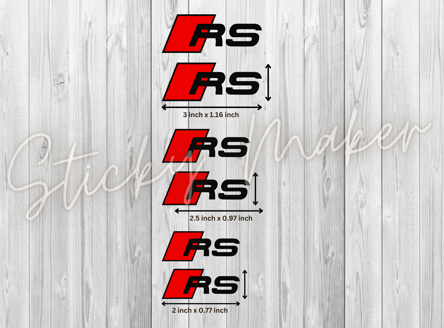 6x Audi RS Brake Caliper Decals Vinyl | Audi Quattro RS Caliper Stickers Brakes - Sticky Maker