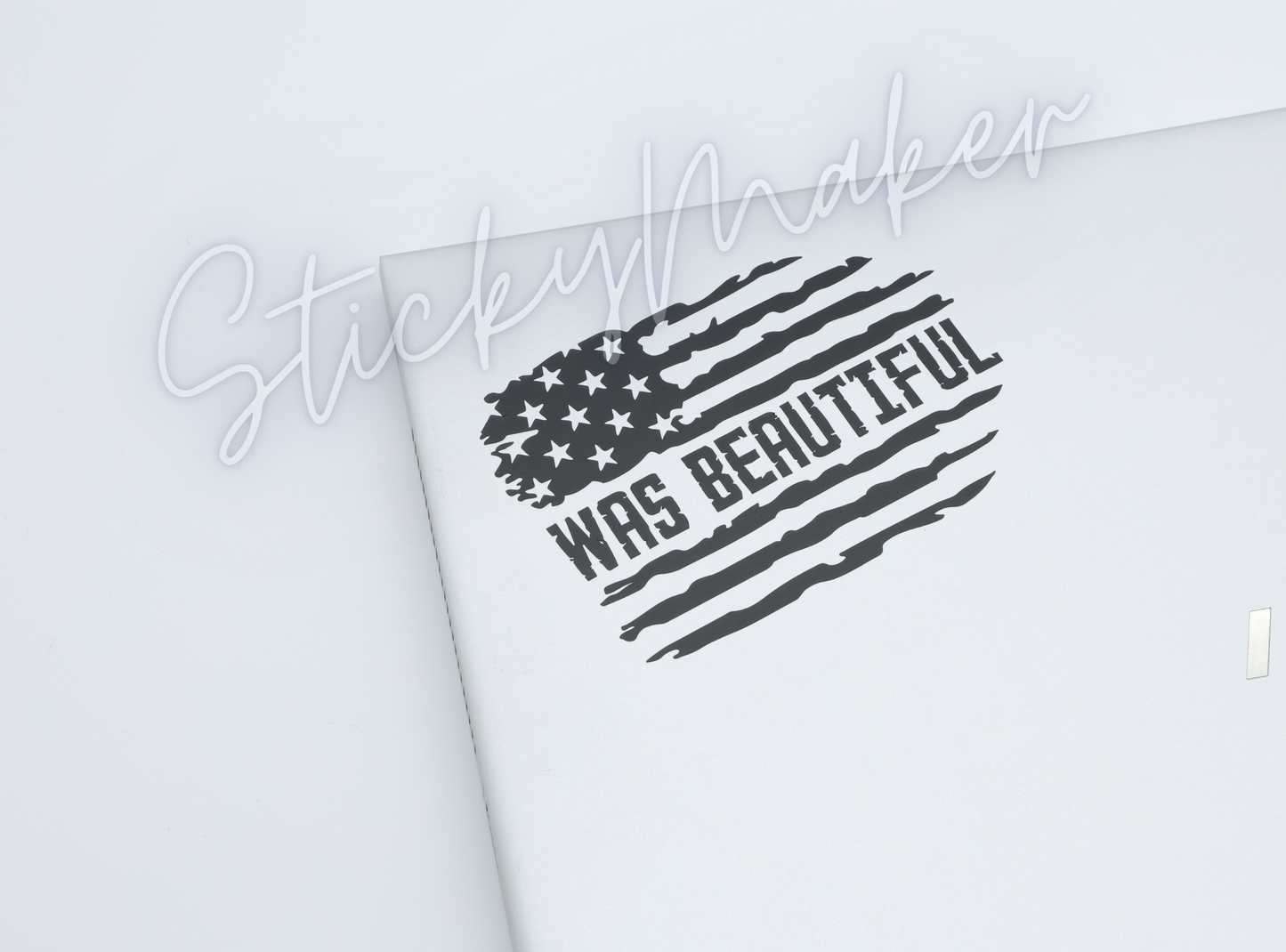 America Was Beautiful Vinyl Decal – Minimalist Statement Sticker for Cars, Laptops & More | Anti Trump Bumper Sticker