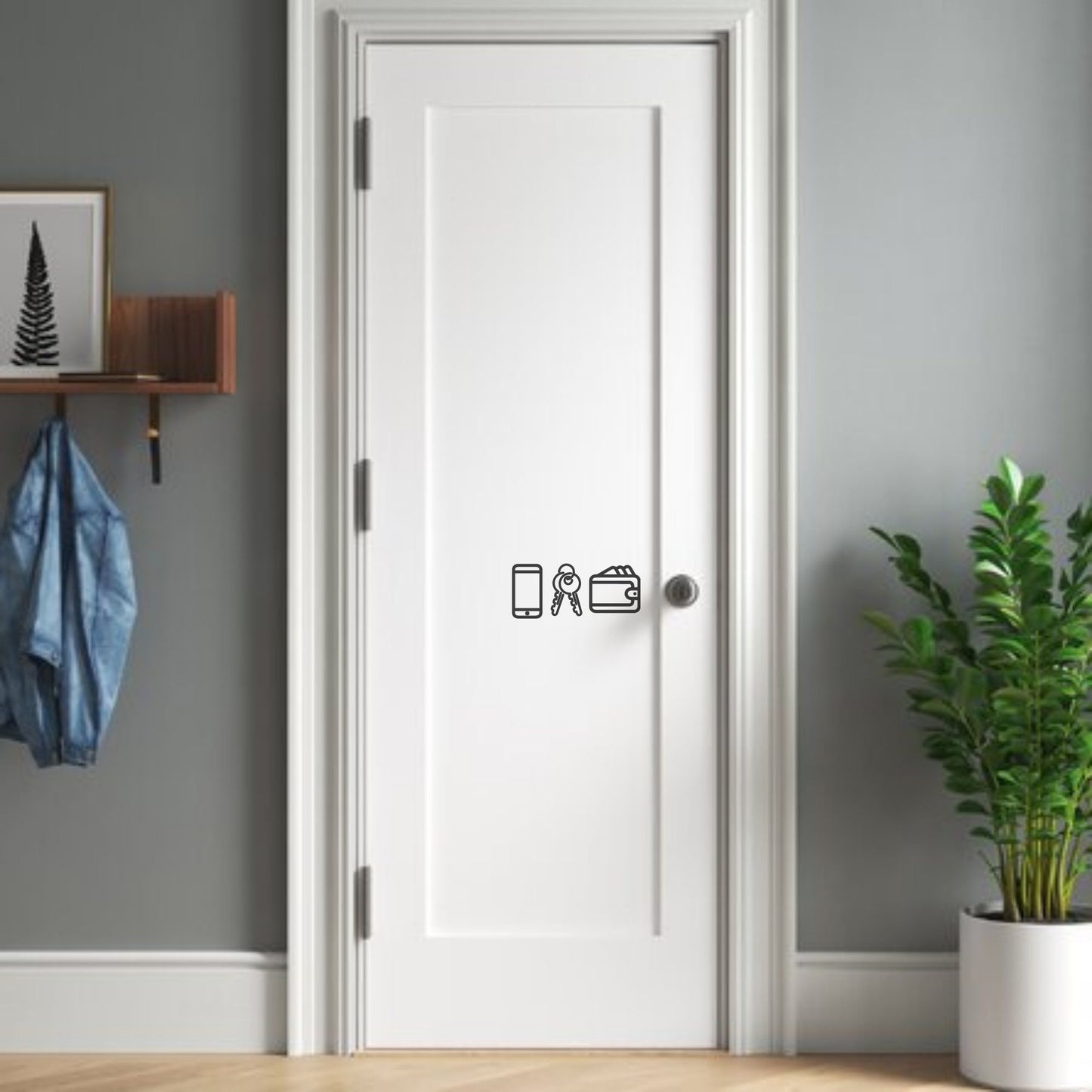 Phone Keys Wallet Door Vinyl Decal | Before Leaving Reminder | Guest Reminder | Home Decor | Welcome | Door Sign | Door Decal | Remember - Sticky Maker