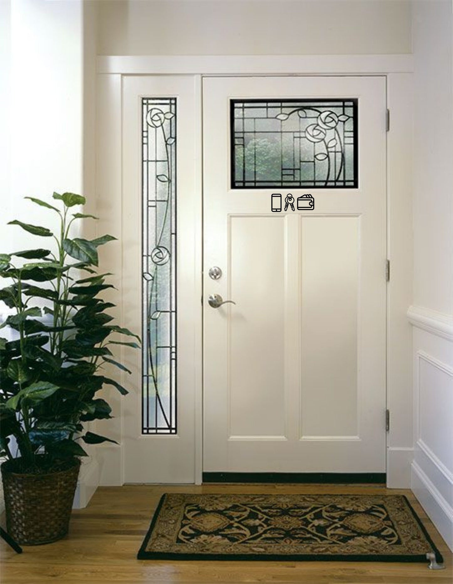 Phone Keys Wallet Door Vinyl Decal | Before Leaving Reminder | Guest Reminder | Home Decor | Welcome | Door Sign | Door Decal | Remember - Sticky Maker