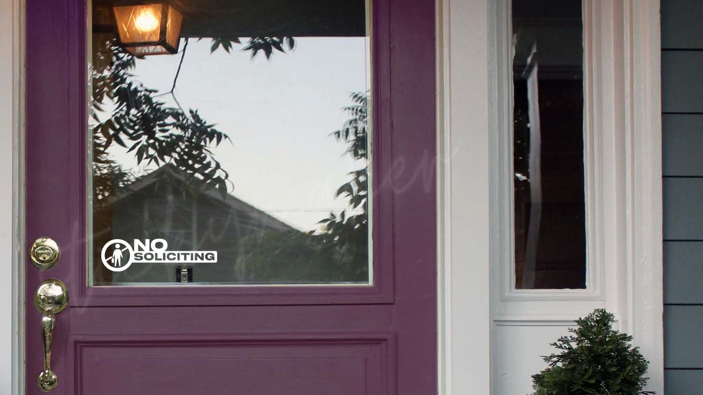 No Soliciting Vinyl Decal | Door Sticker | Do Not Knock | No Flyers | Do Not Knock | No Soliciting | Window Decal | Door Decal - Sticky Maker