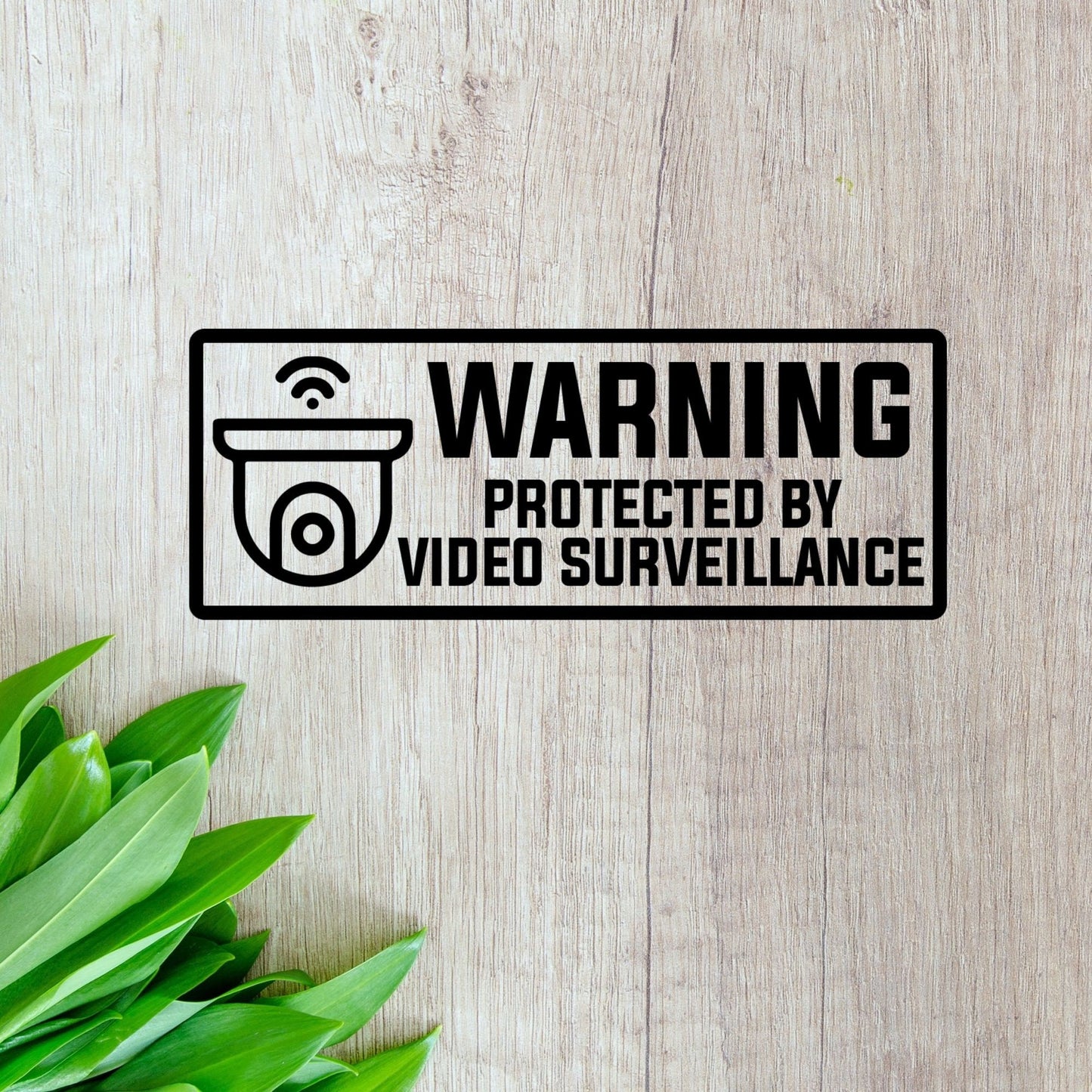 Warning Protected by Video Surveillance Vinyl Decal | Window Sticker | Home | Business | Protection | Anti-theft | Safety | CCTV | Security - Sticky Maker