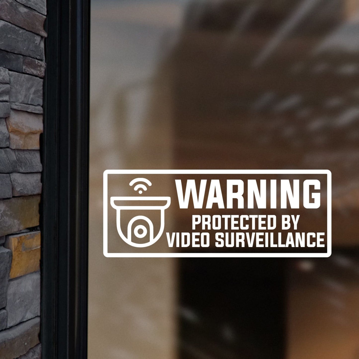 Warning Protected by Video Surveillance Vinyl Decal | Window Sticker | Home | Business | Protection | Anti-theft | Safety | CCTV | Security - Sticky Maker