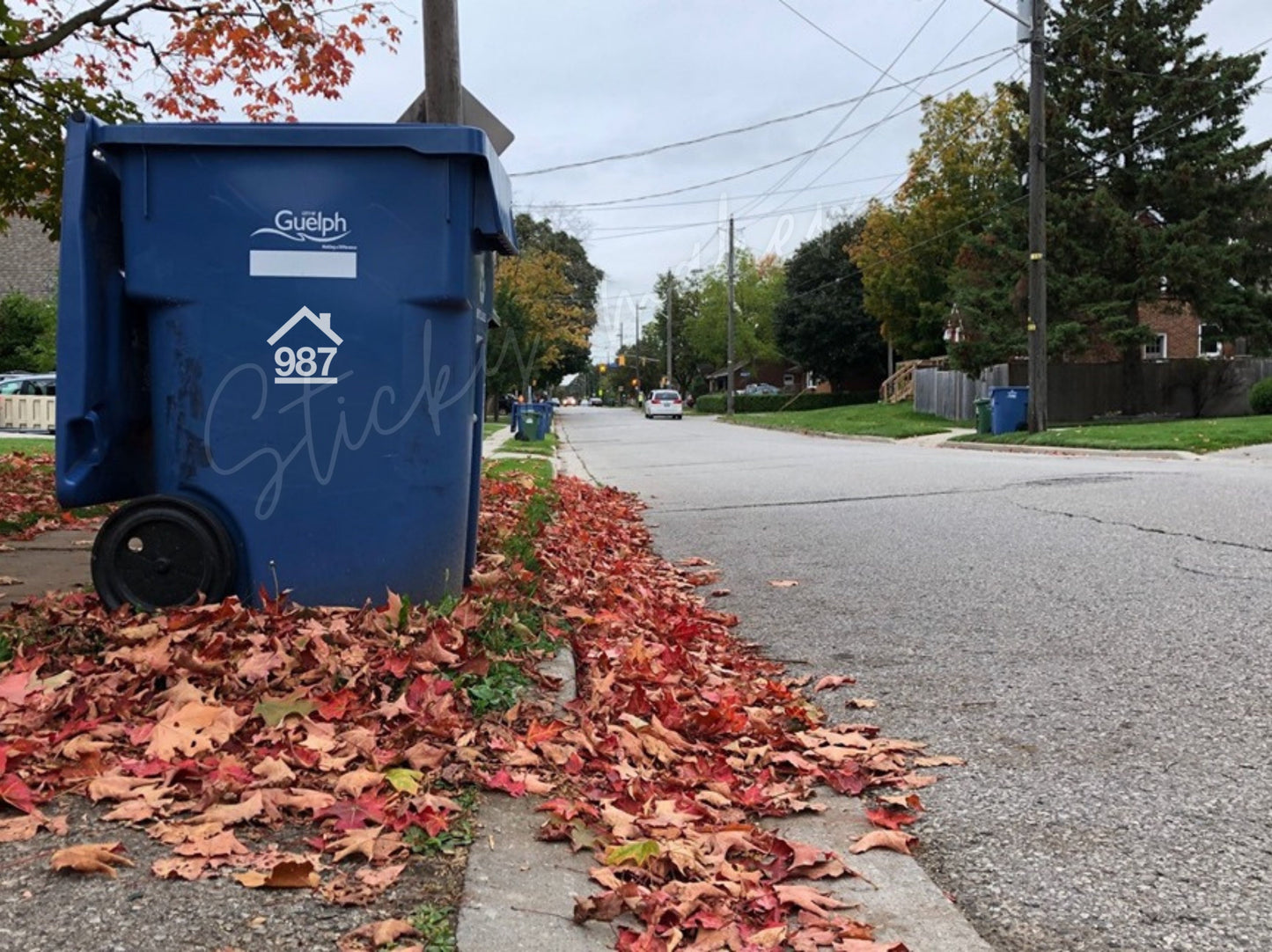 Garbage Bin House Number Set of 3 | Recycle Bin Number | Green Bin | Trash Number | Vinyl Decal | Trash Bin | Street Numbers | Personalized - Sticky Maker