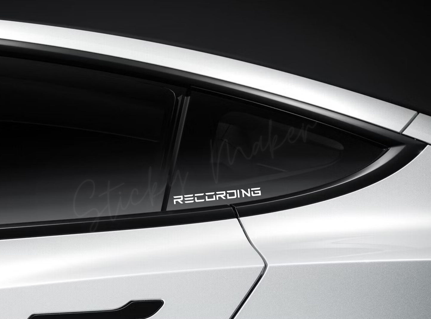 Set of 2: Tesla Sentry Activated | Dash Cam Recording | Camera Recording | Recording | Sentry Enabled | Tesla Decal Sticker Tesla Dash Cam - Sticky Maker