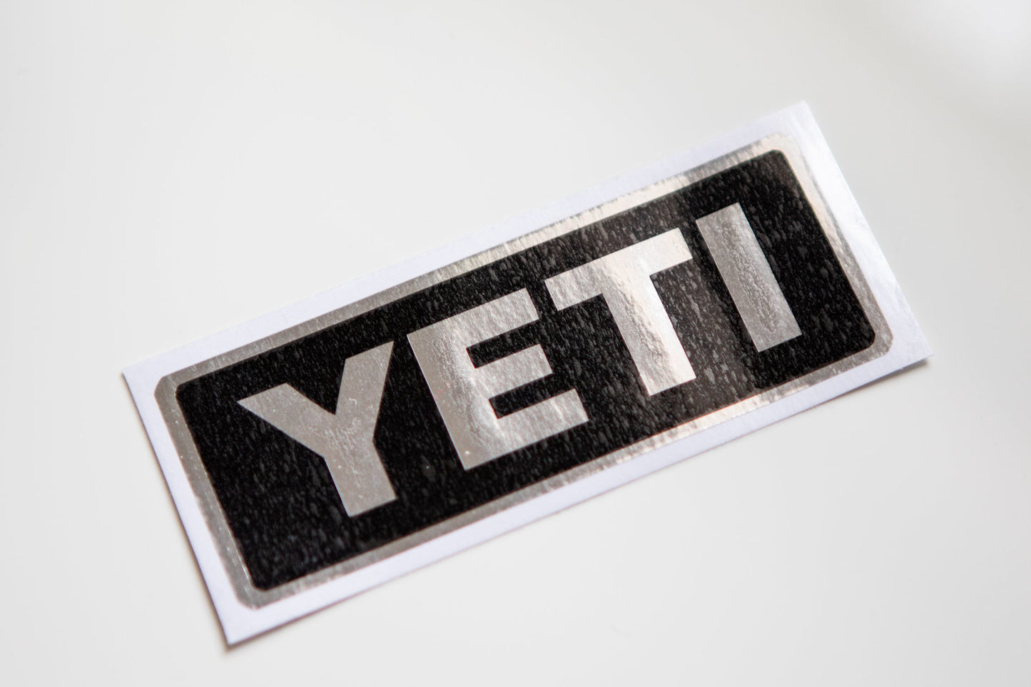 YETI Cooler Sticker Decal | Replica | Metallic Chrome and Black | Bottle | Sticker | Car | Truck | Camper | Mug | Tumbler | Vinyl | - Sticky Maker