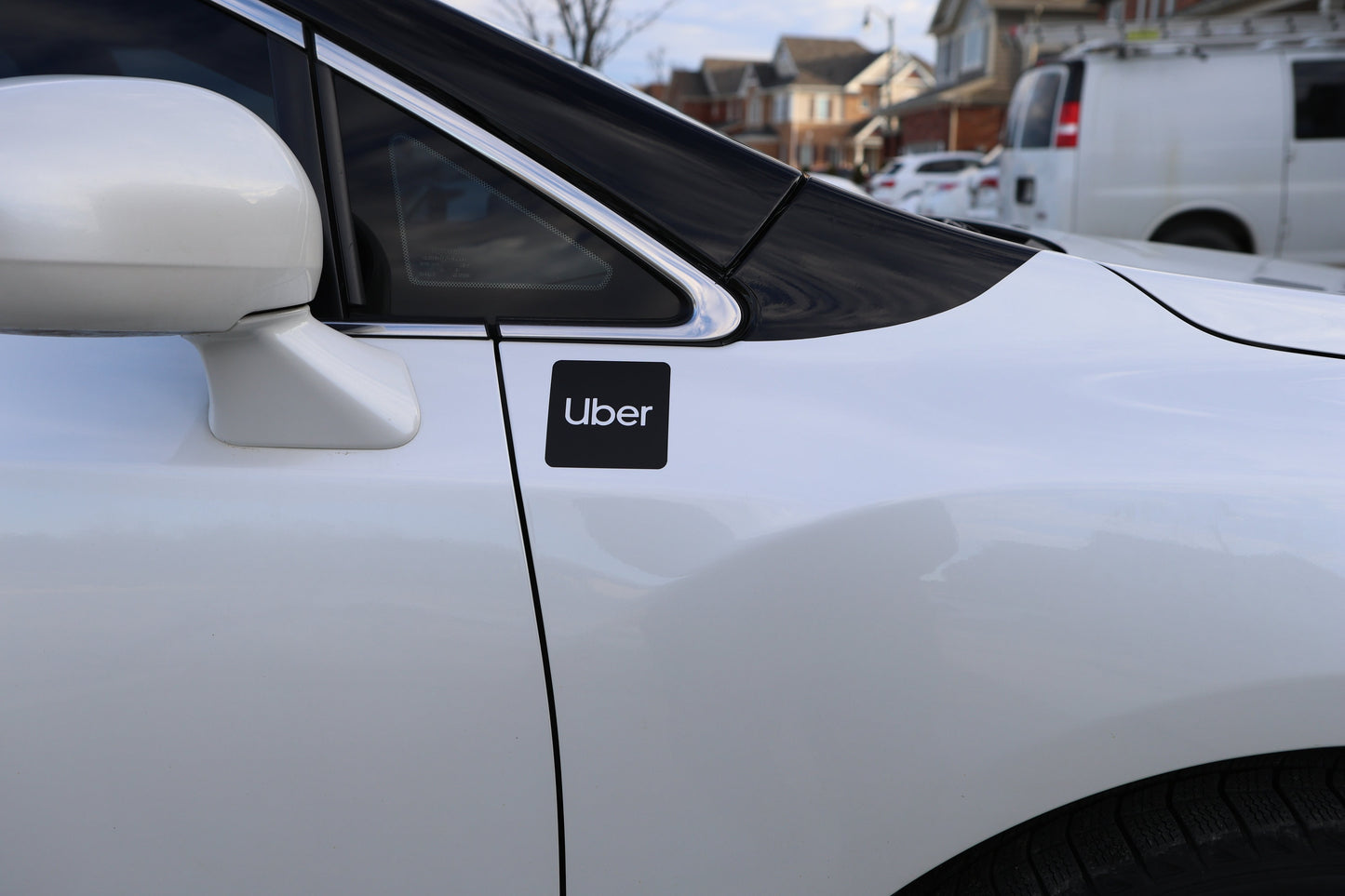 Set of 2: Uber Logo | Cut out Vinyl Decal Sticker | Black or White Designs | Newest Uber Logo | Transparent Text | ridesharing food delivery - Sticky Maker