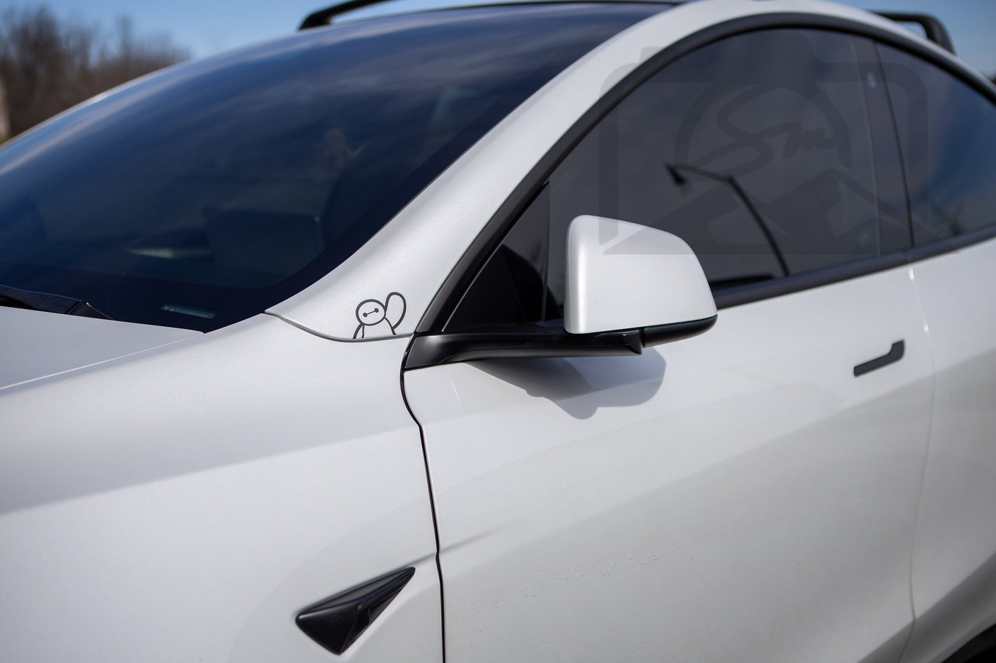 Baymax Sticker | Vinyl Decal | Tesla Decal | Tesla Sticker | Tesla Vinyl | Charge Port | Decal Baymax Tesla Car Name Decal Cute - Sticky Maker