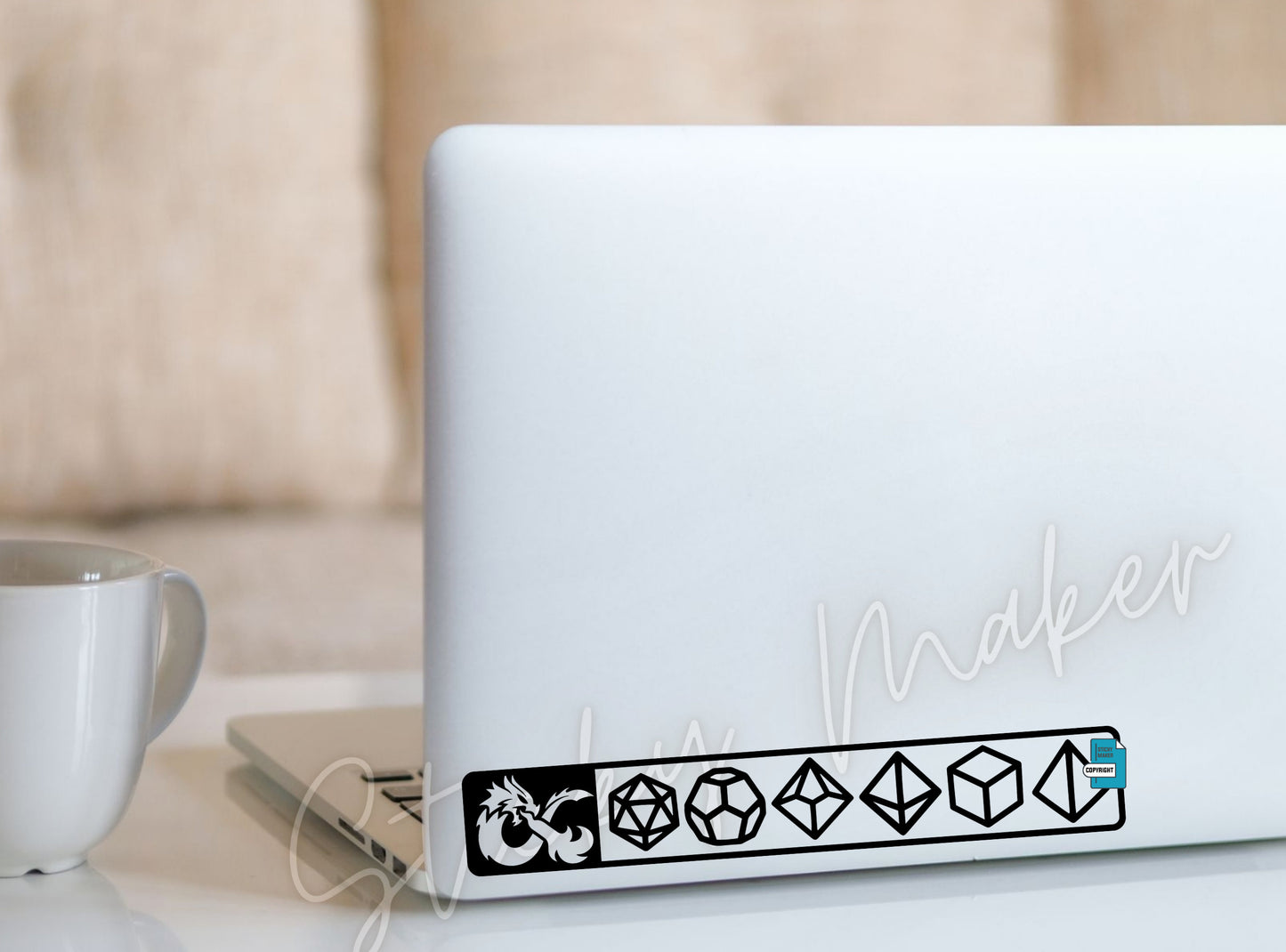 Dungeons and Dragons Vinyl Decal Sticker DnD Dice Logo (d4 d6 d8 d10 d12 d20) D&D Bumper Sticker Bottle Laptop Transparent Background - Sticky Maker