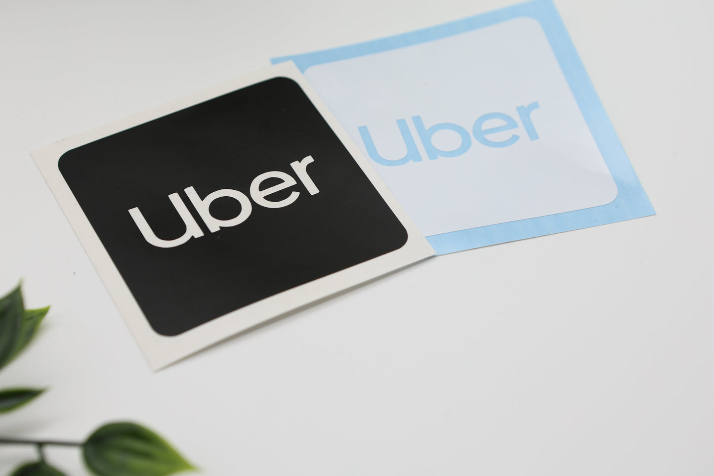 Set of 2: Uber Logo | Cut out Vinyl Decal Sticker | Black or White Designs | Newest Uber Logo | Transparent Text | ridesharing food delivery - Sticky Maker